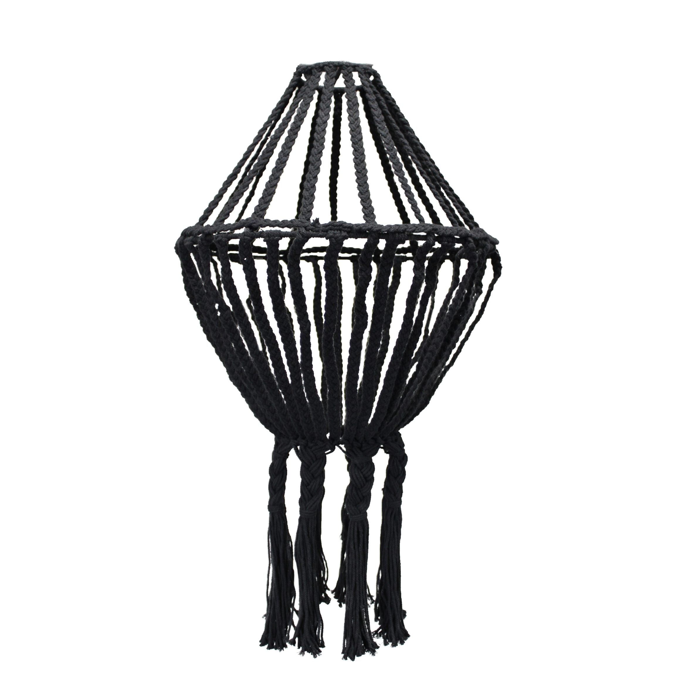 Bohemian Macrame Chandelier - Black