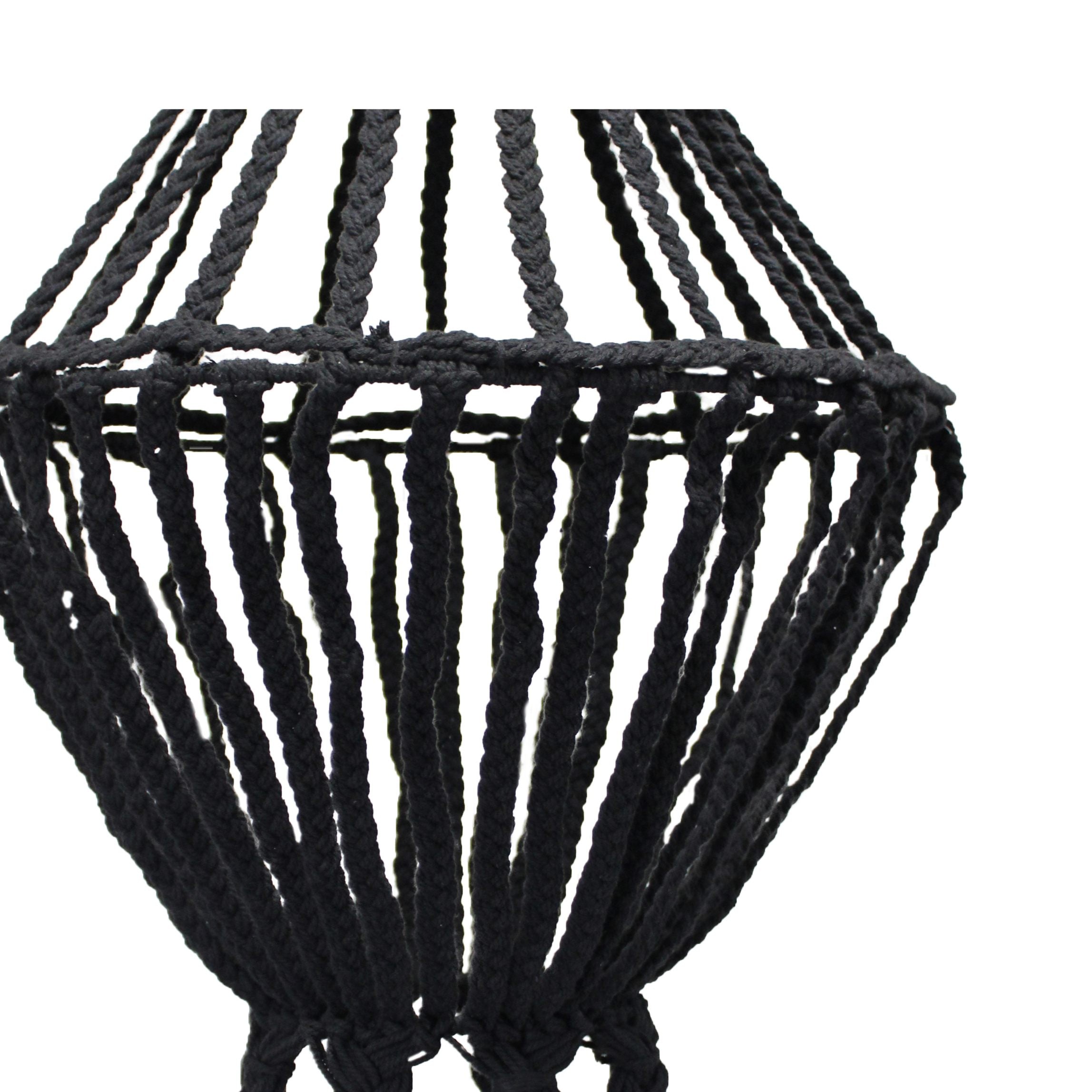 Bohemian Macrame Chandelier - Black Image 2