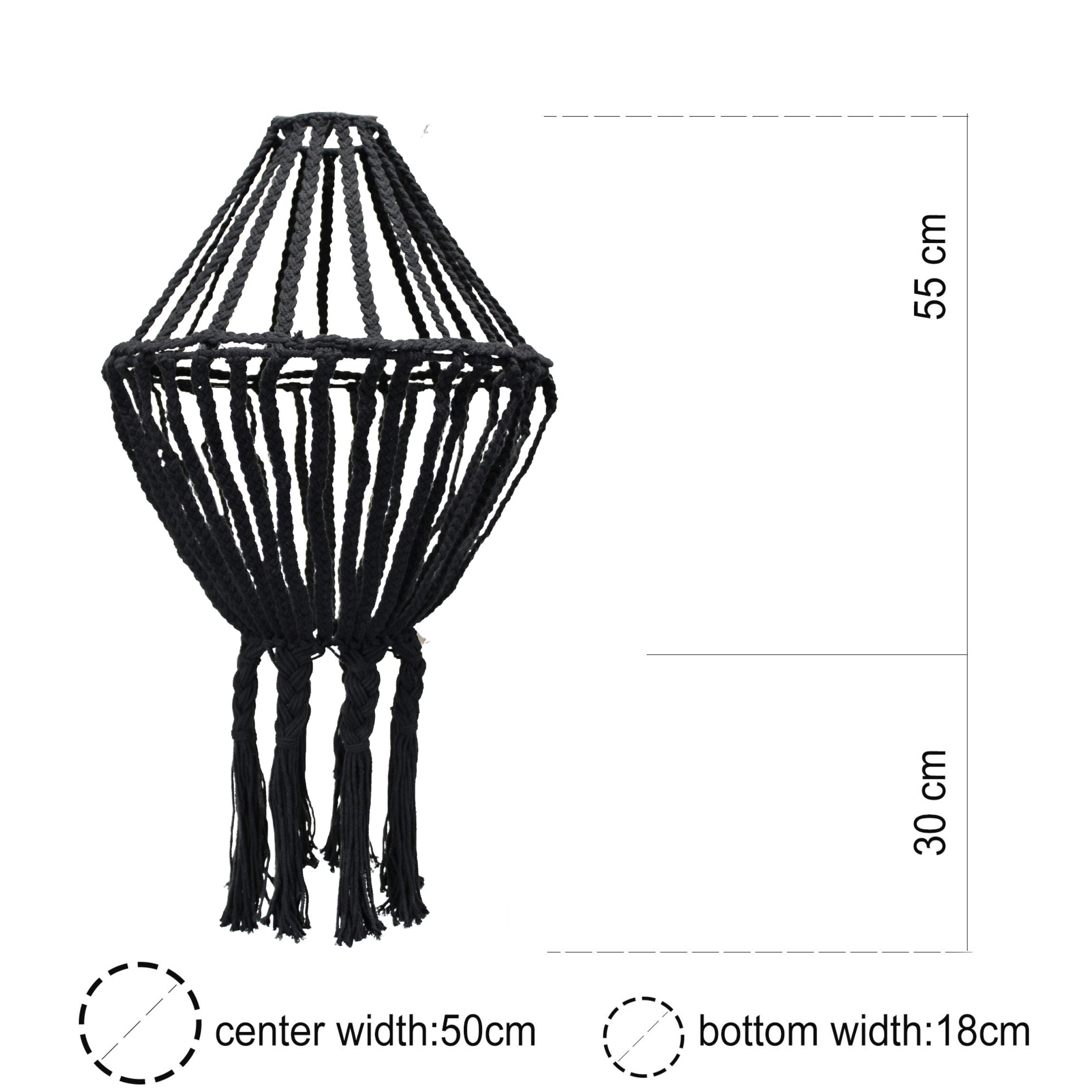Bohemian Macrame Chandelier - Black Image 3