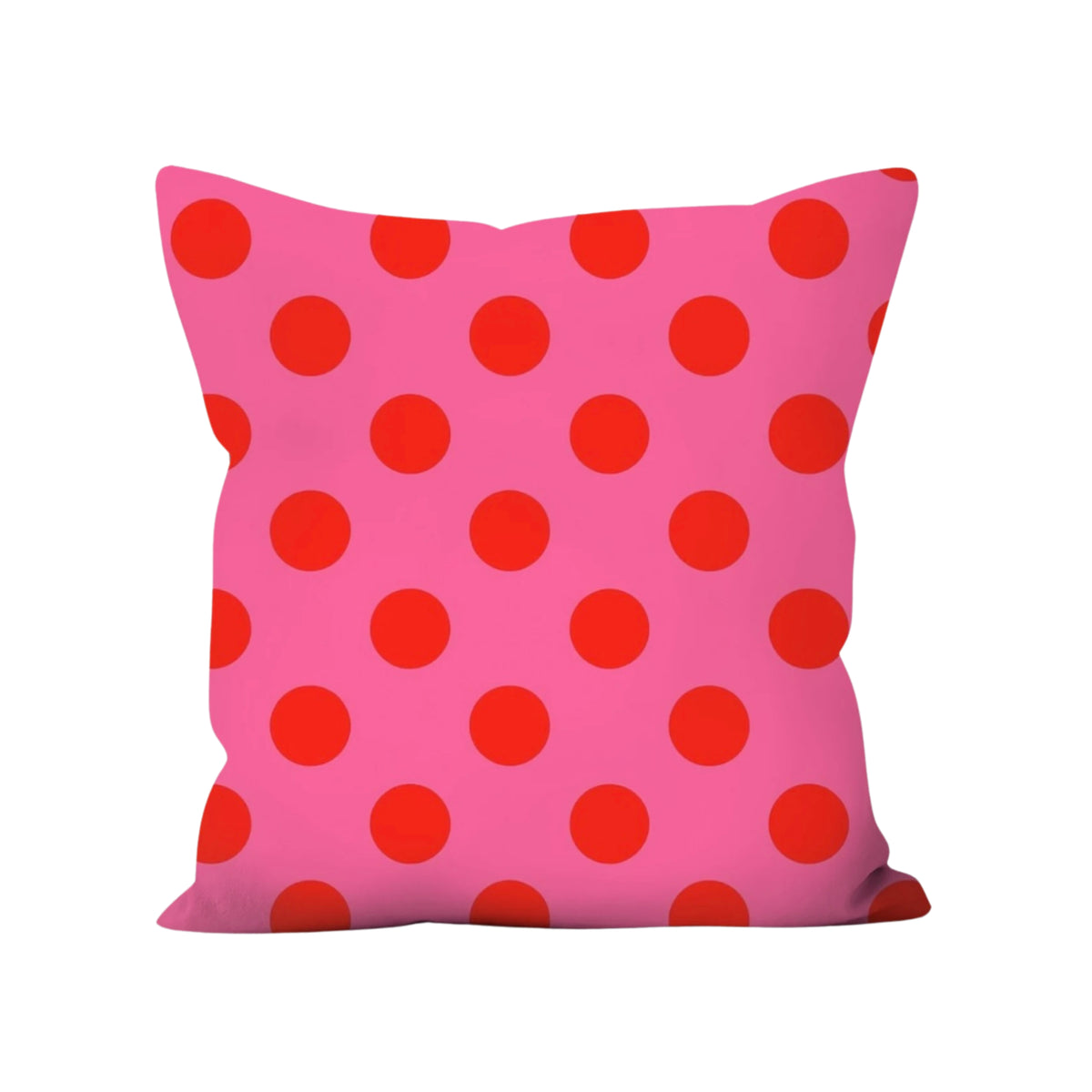 “Poppy Dots” Pink & Red Polka Dot Cushion