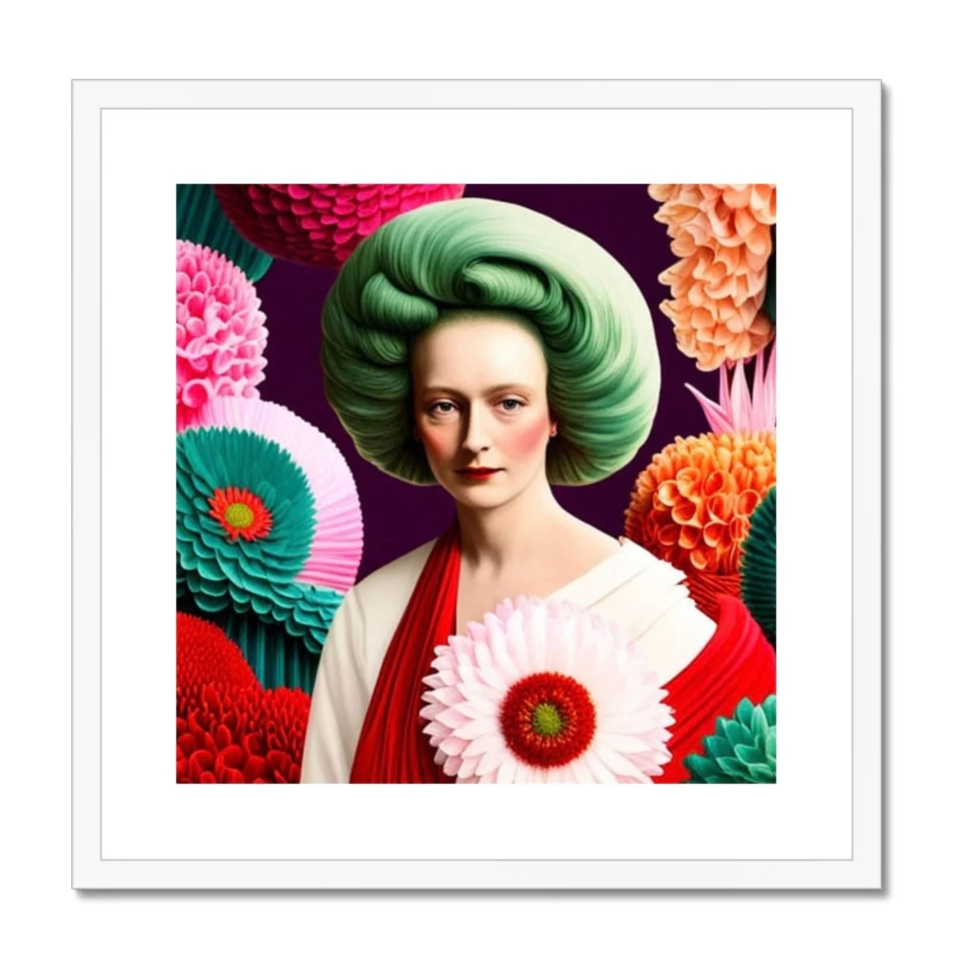 Lady with Green Hair - Framed & Mounted