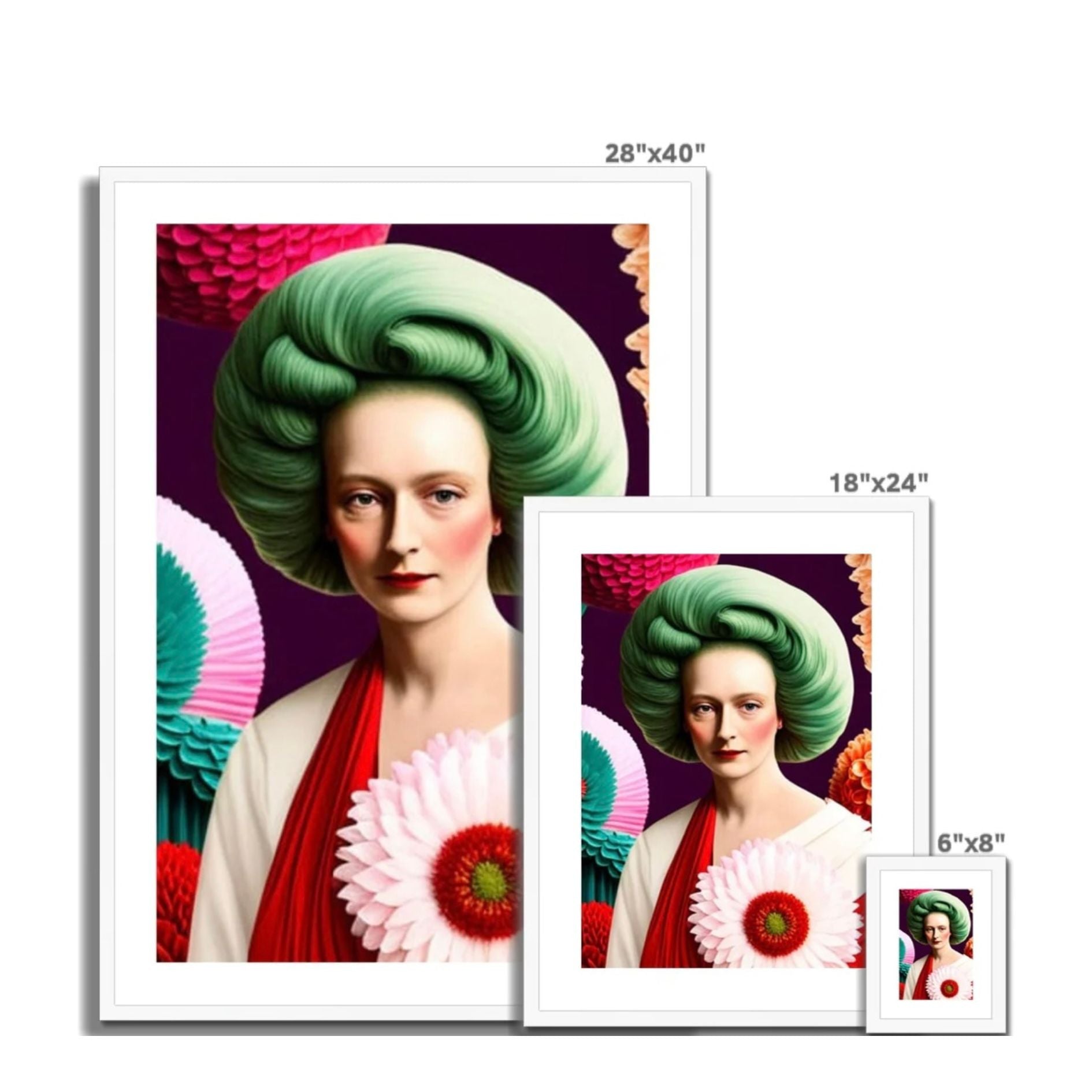 Lady with Green Hair - Framed & Mounted