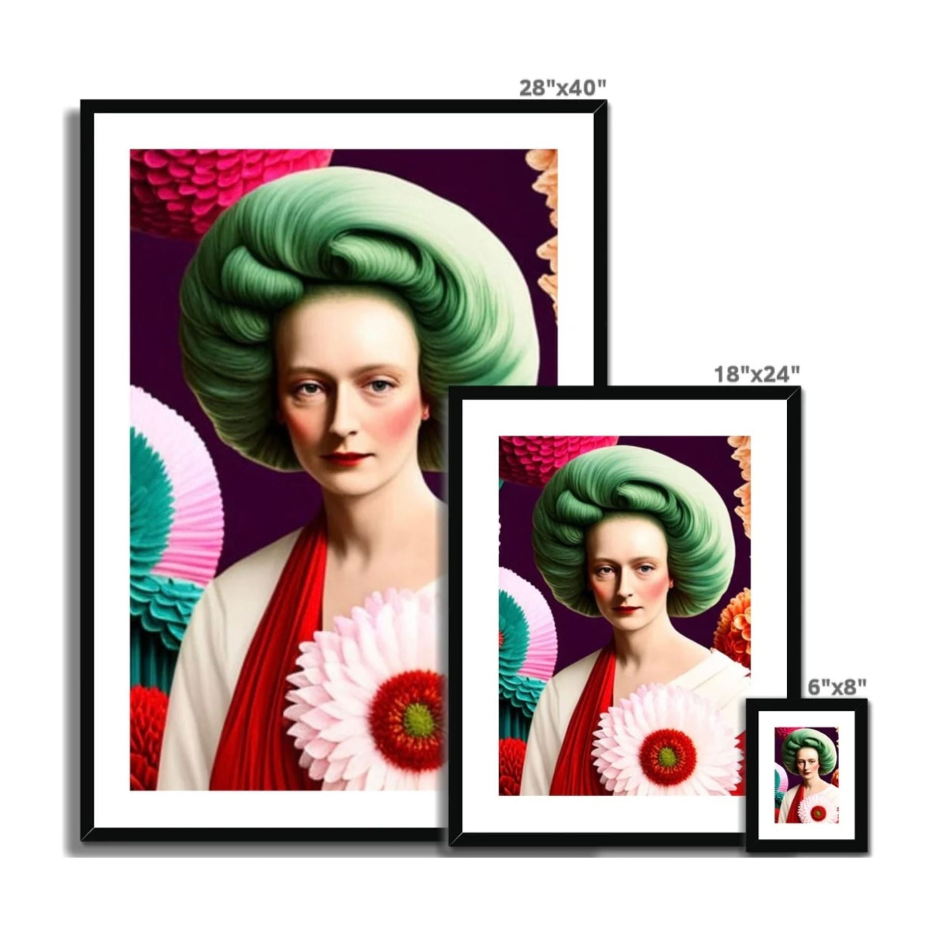 Lady with Green Hair - Framed & Mounted