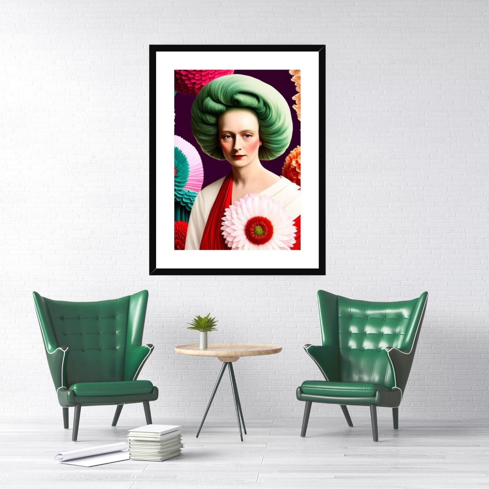 Lady with Green Hair - Framed & Mounted