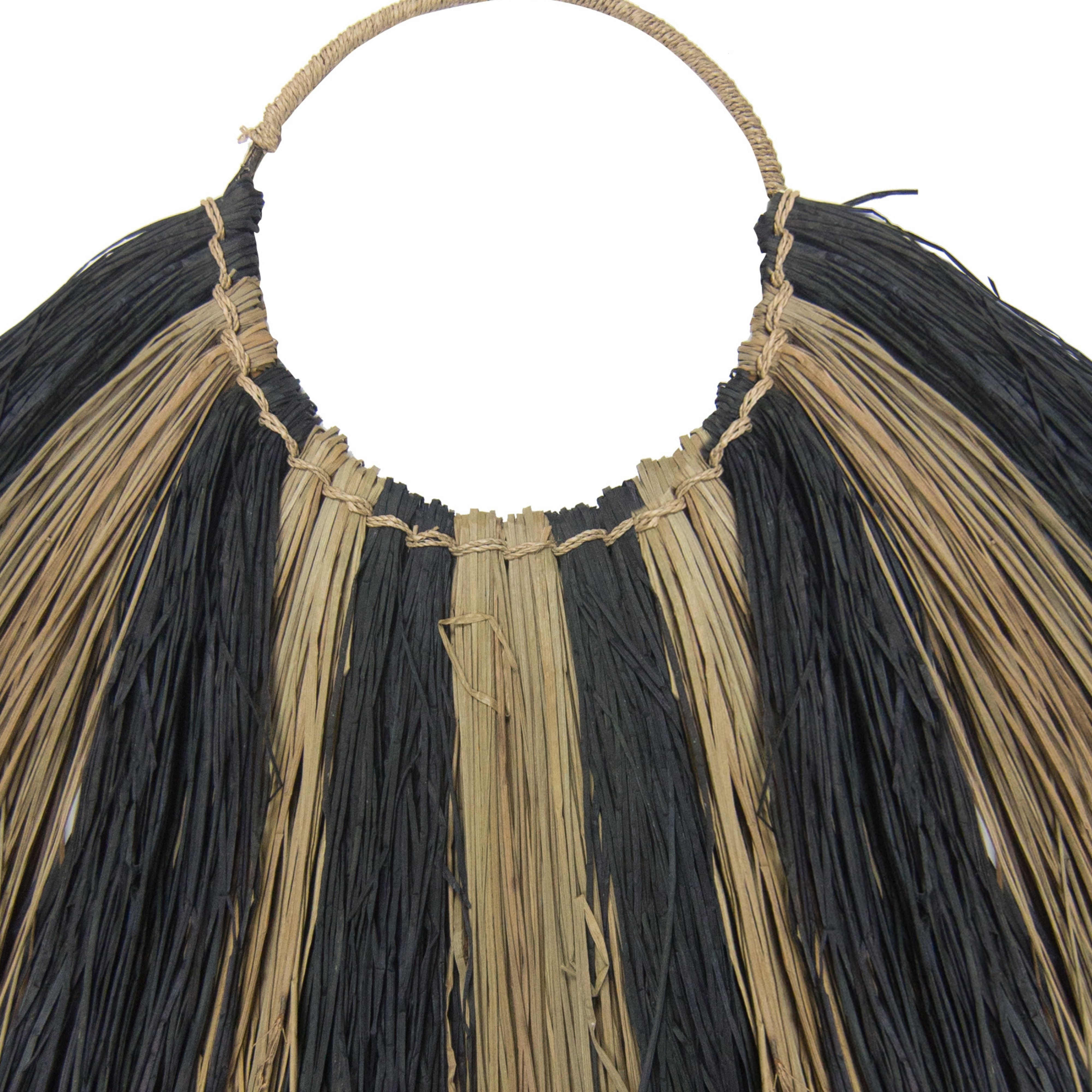 Large Seagrass Fan Wall Decor - Zebra