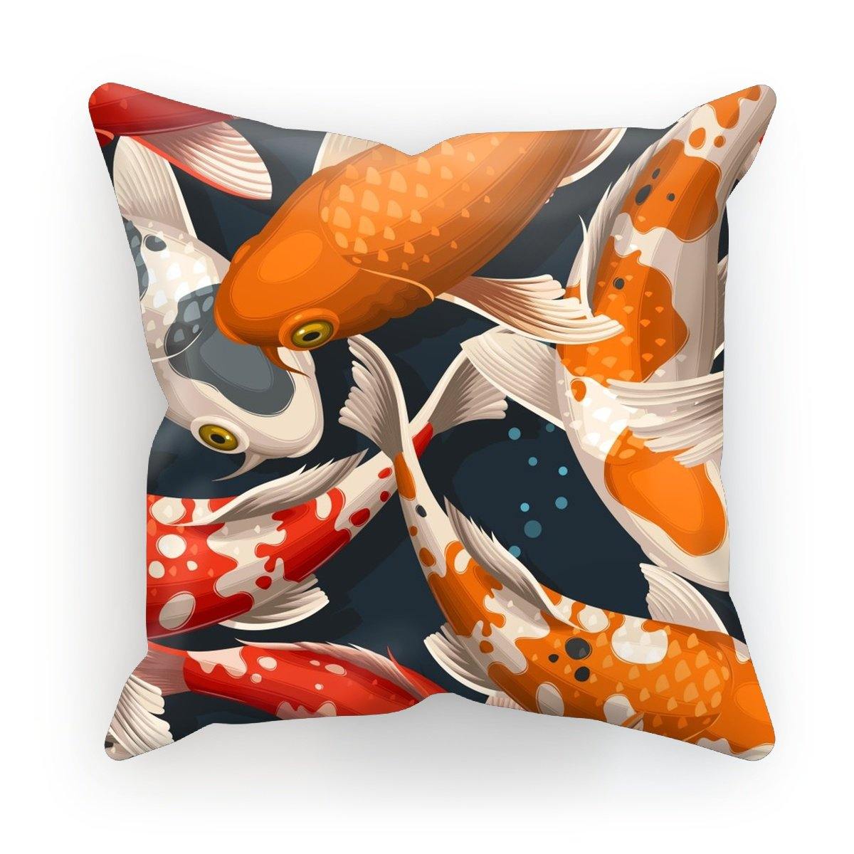 KoI Carp Print Single-Sided Cushion Cover and Pad
