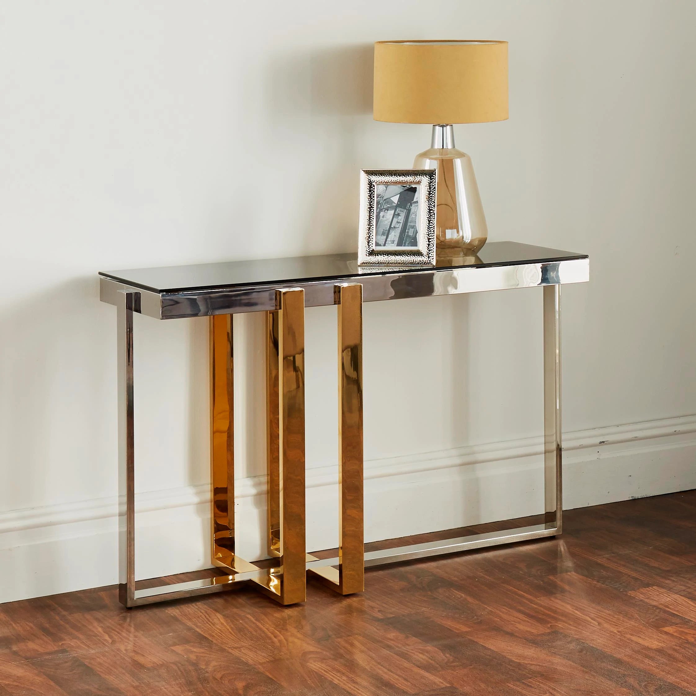 Console Table, Nexus Gold and Silver Console Table