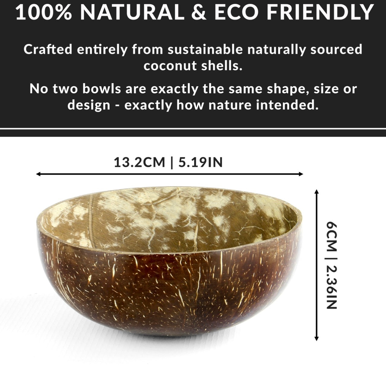 Coconut Bowls with Spoons - Set of 2