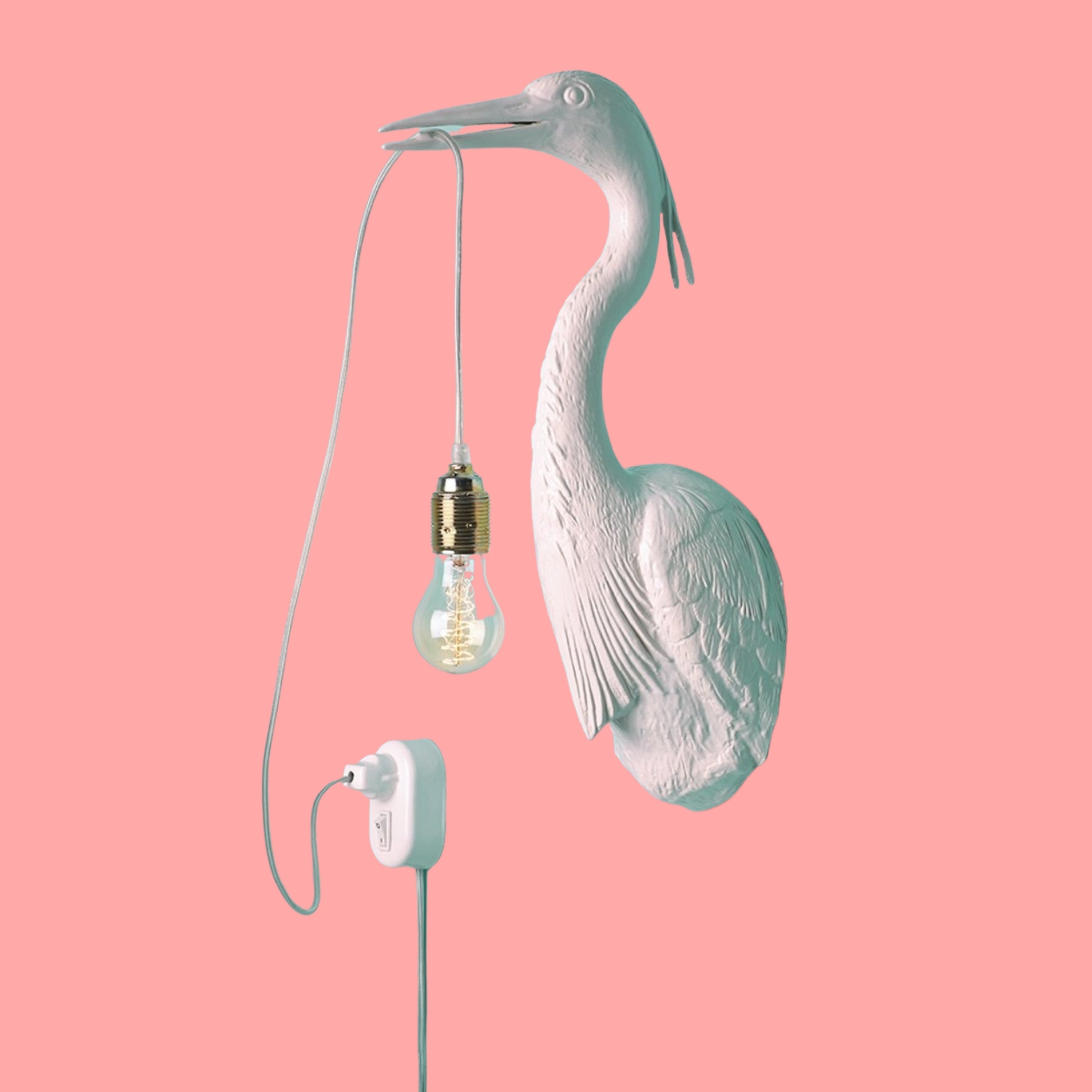Beautiful Heron Wall Light - White