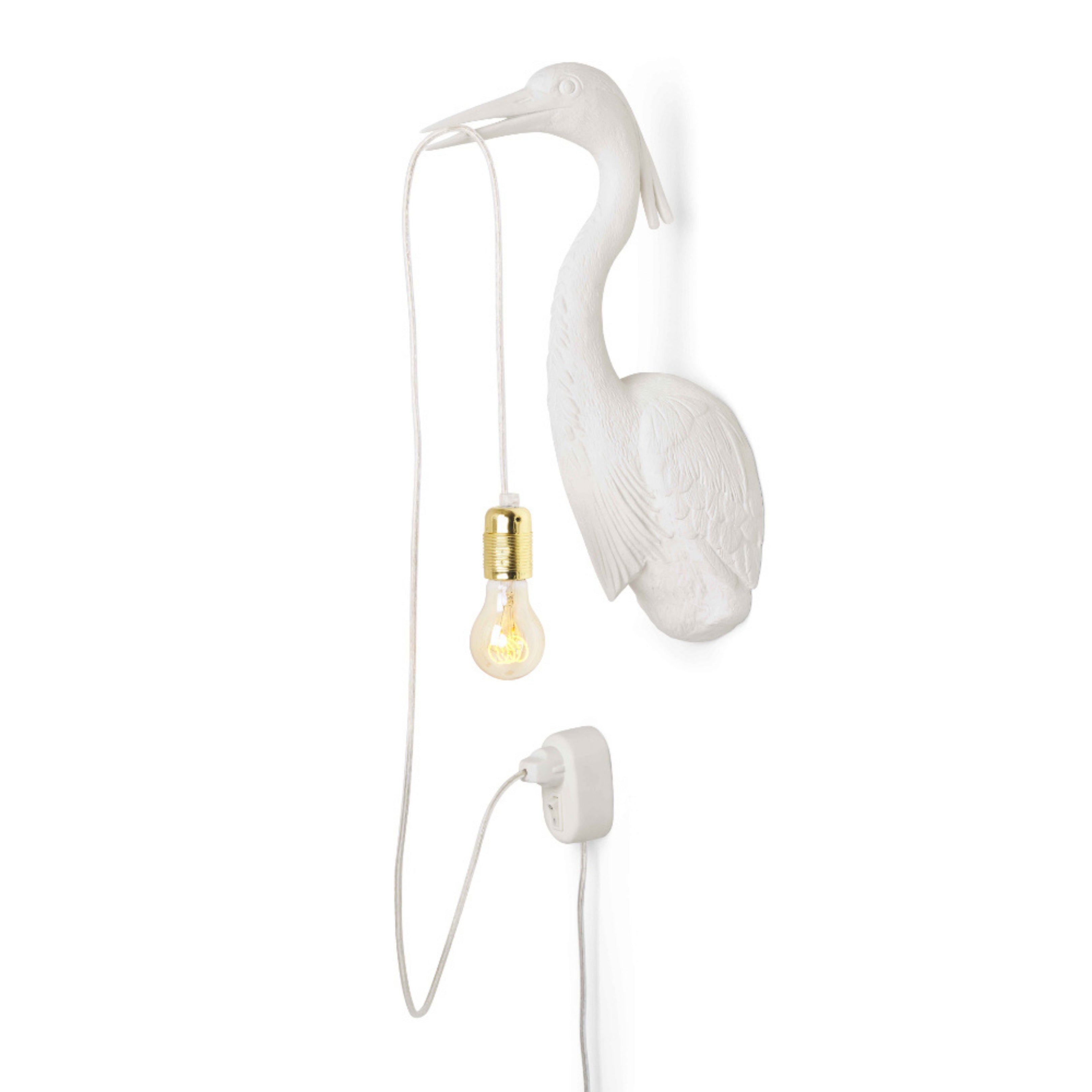 Beautiful Heron Wall Light - White