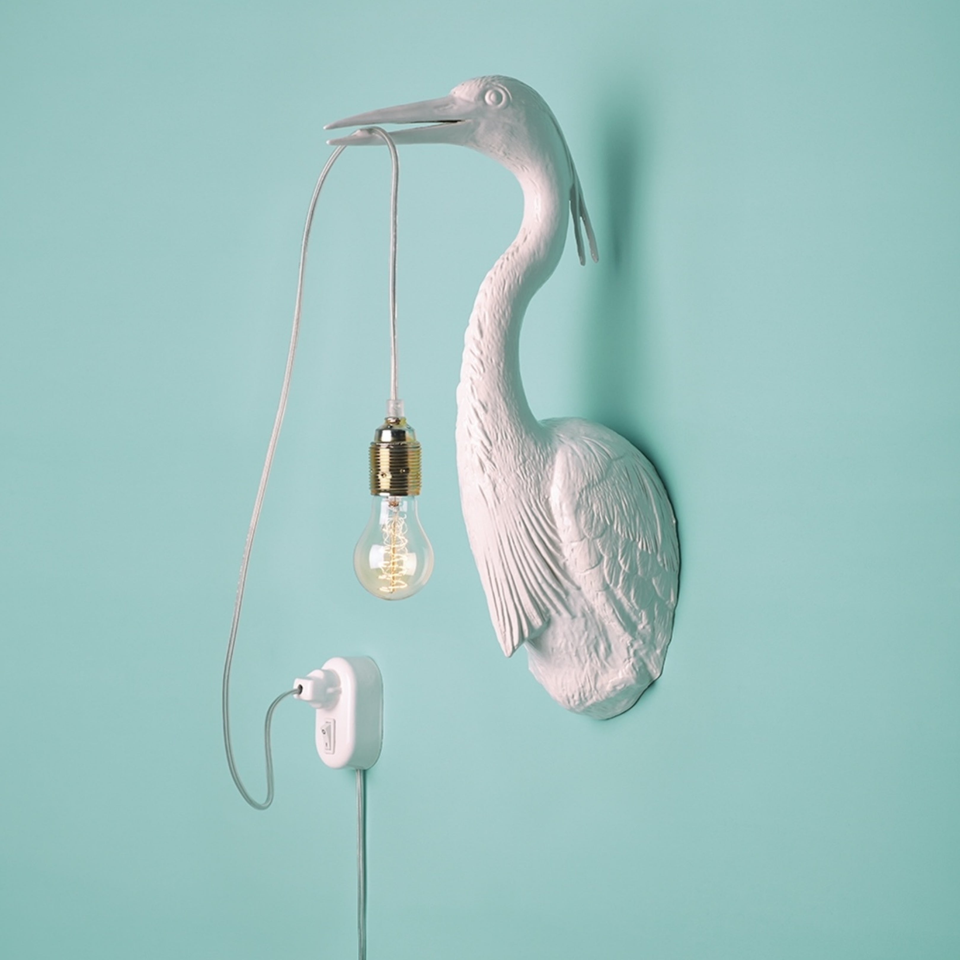 Beautiful Heron Wall Light - White