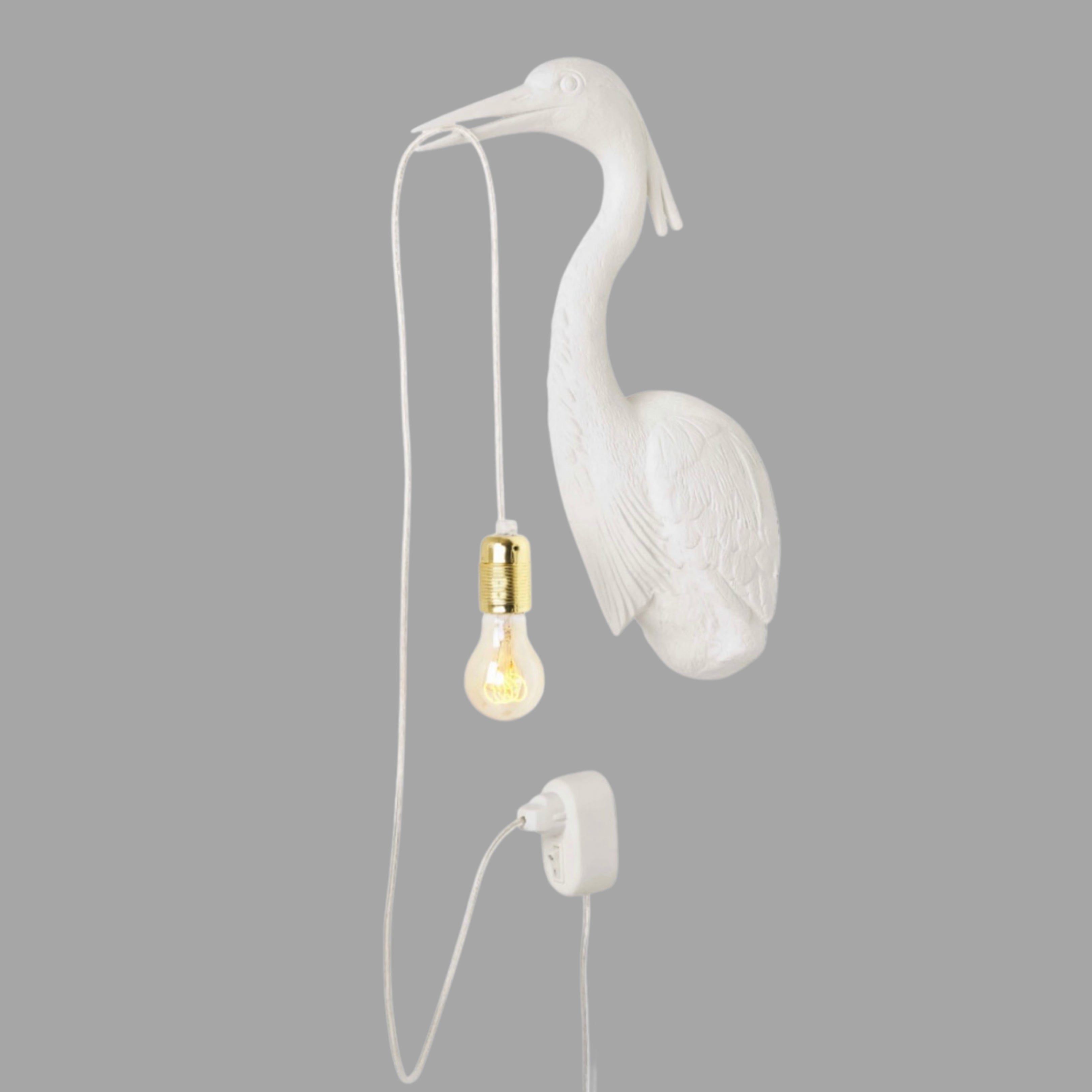 Beautiful Heron Wall Light - White