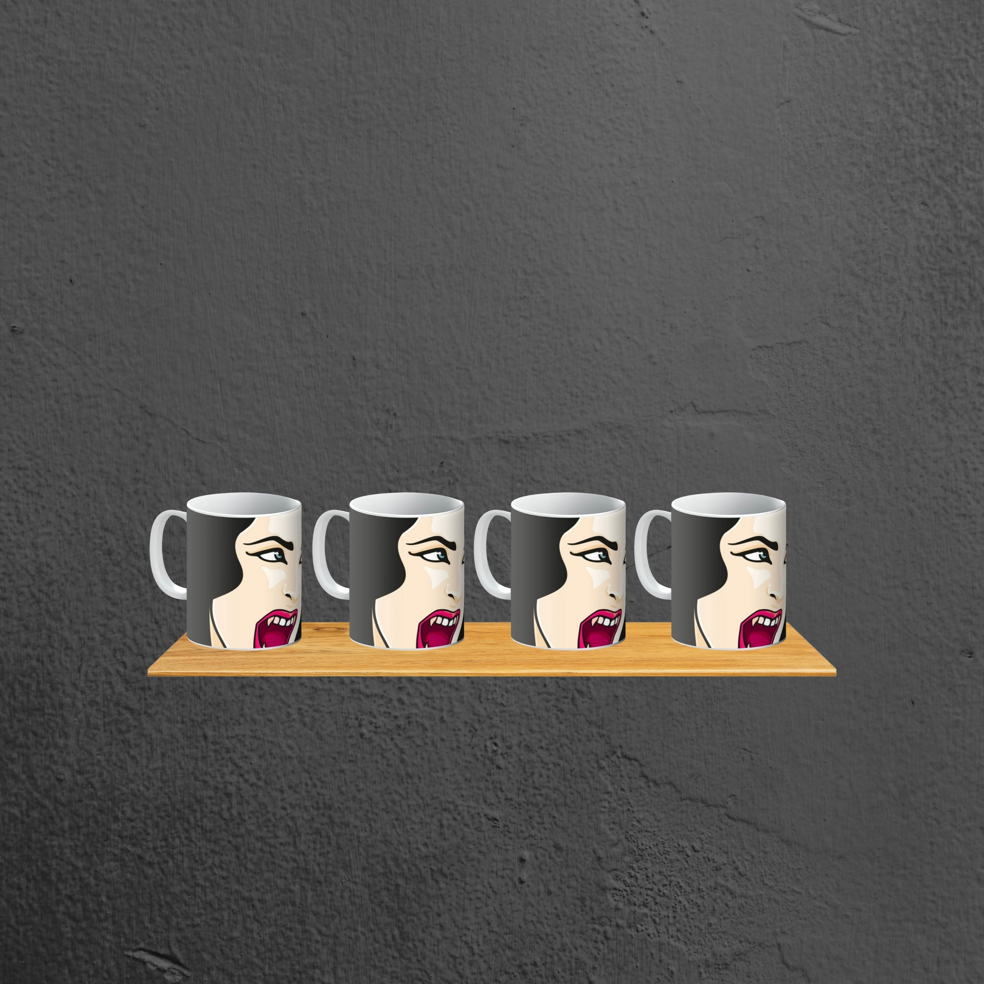 Halloween Vampire Femme Fatale Printed Mug