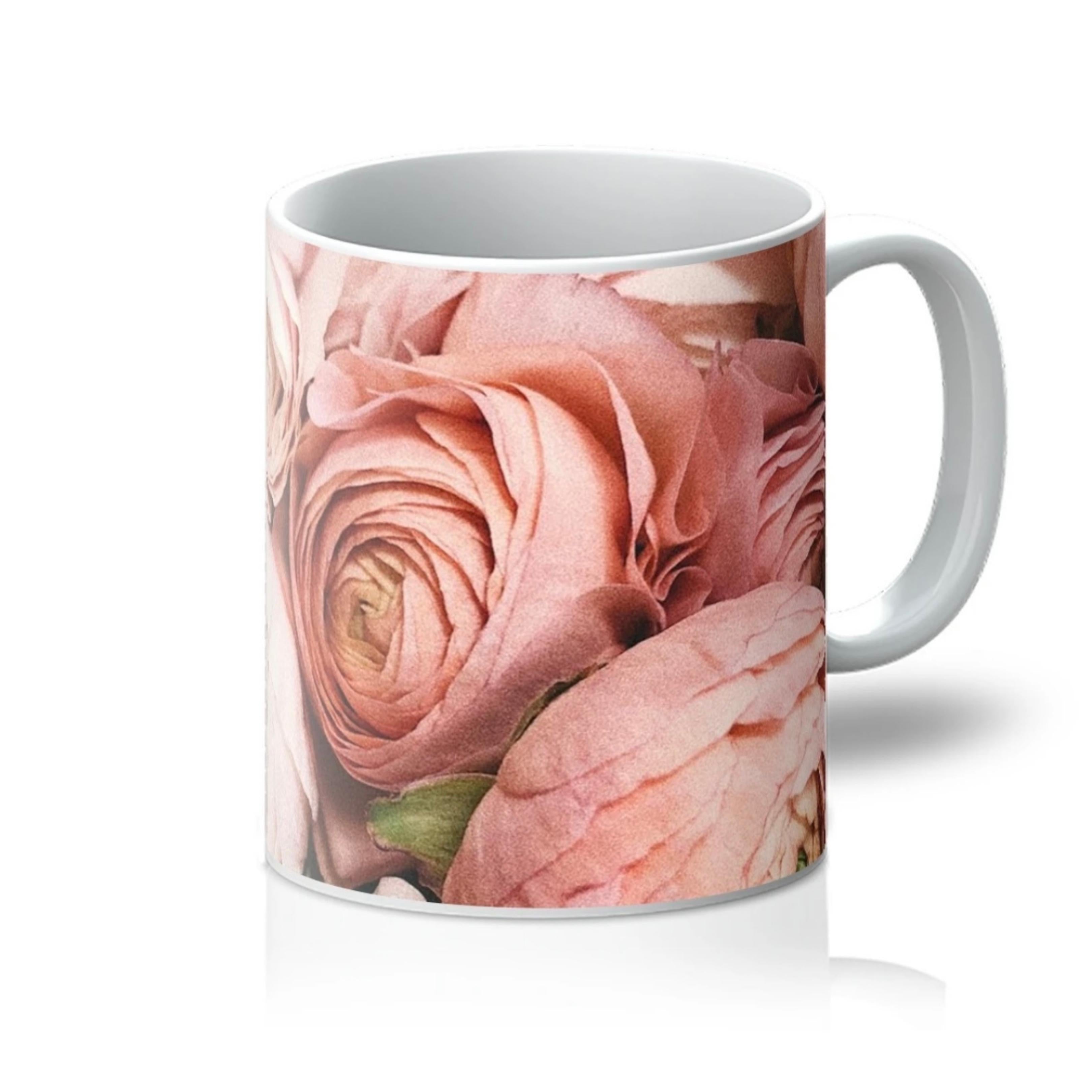 Roses in Shades of Pink Print on Mug