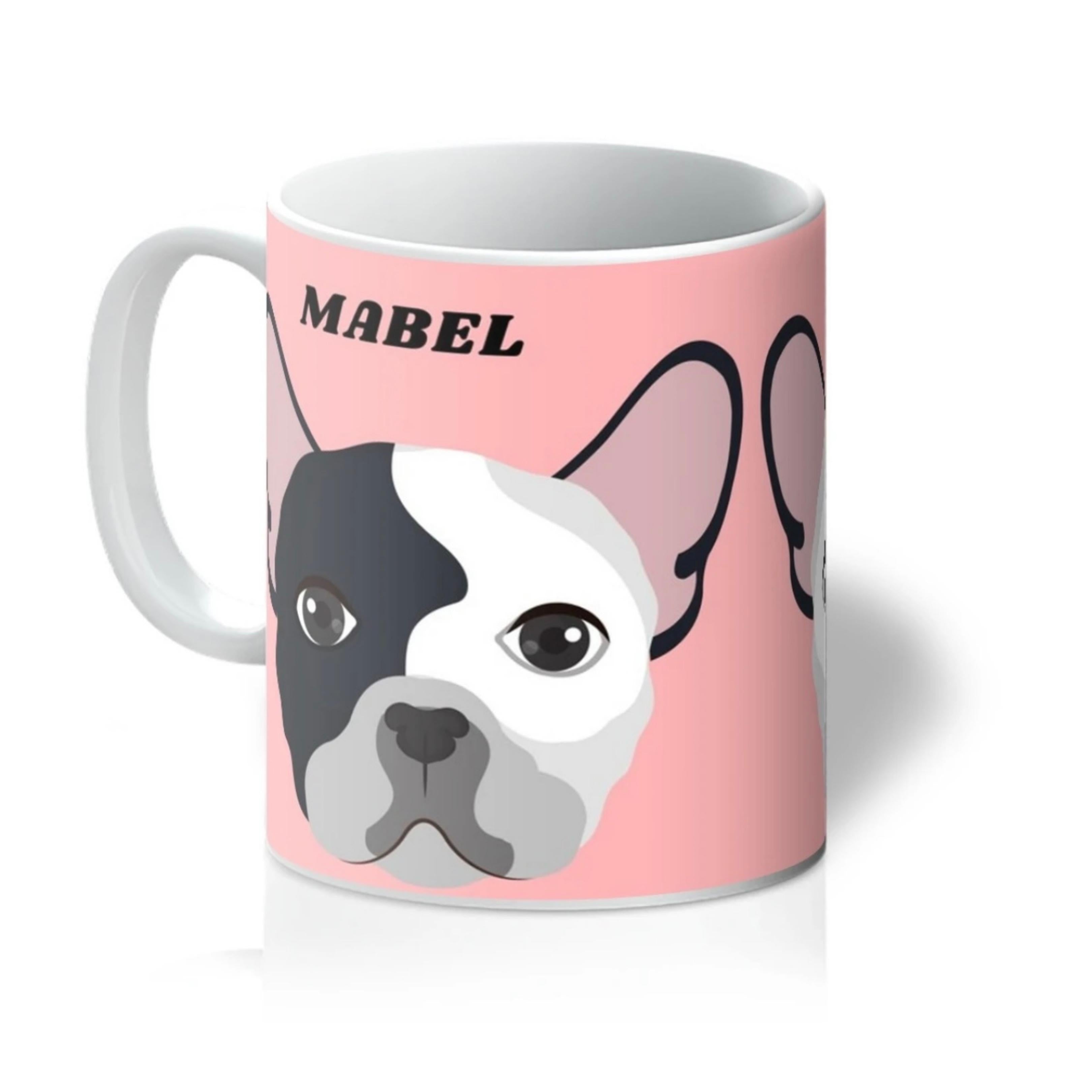 Boston Terrier on Pink Background Print on Mug