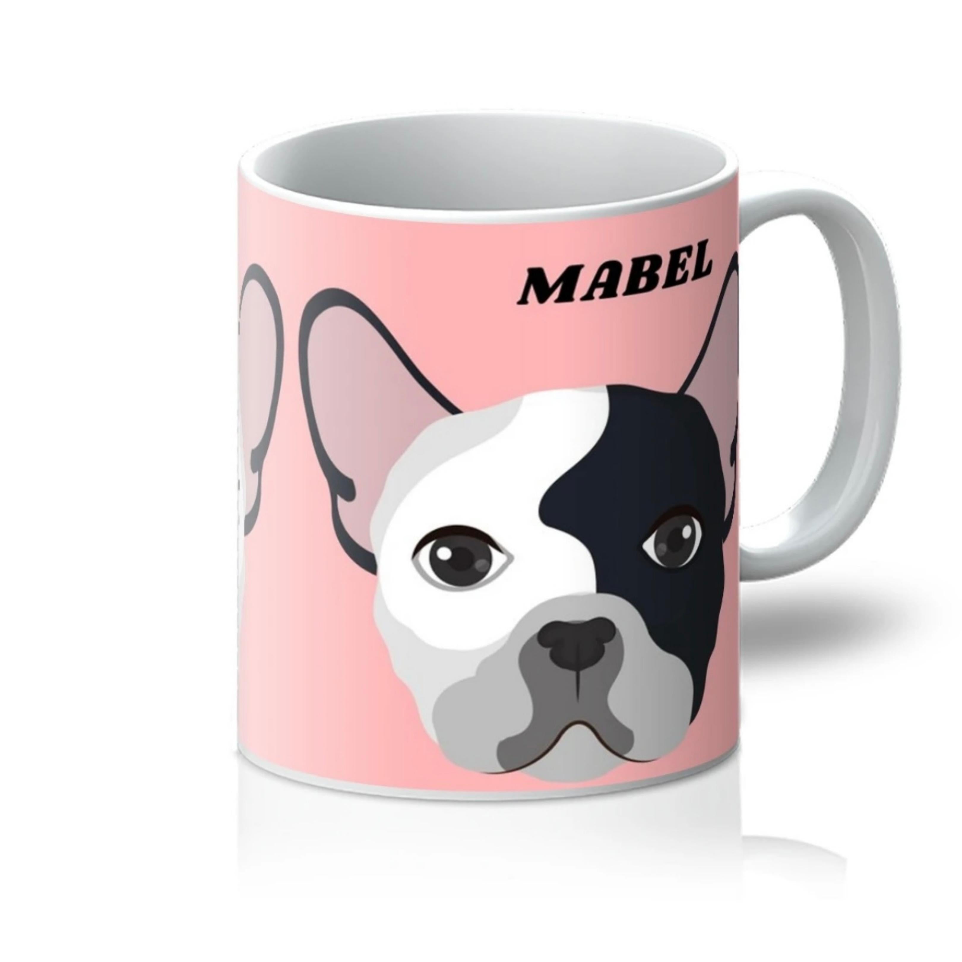 Boston Terrier on Pink Background Print on Mug