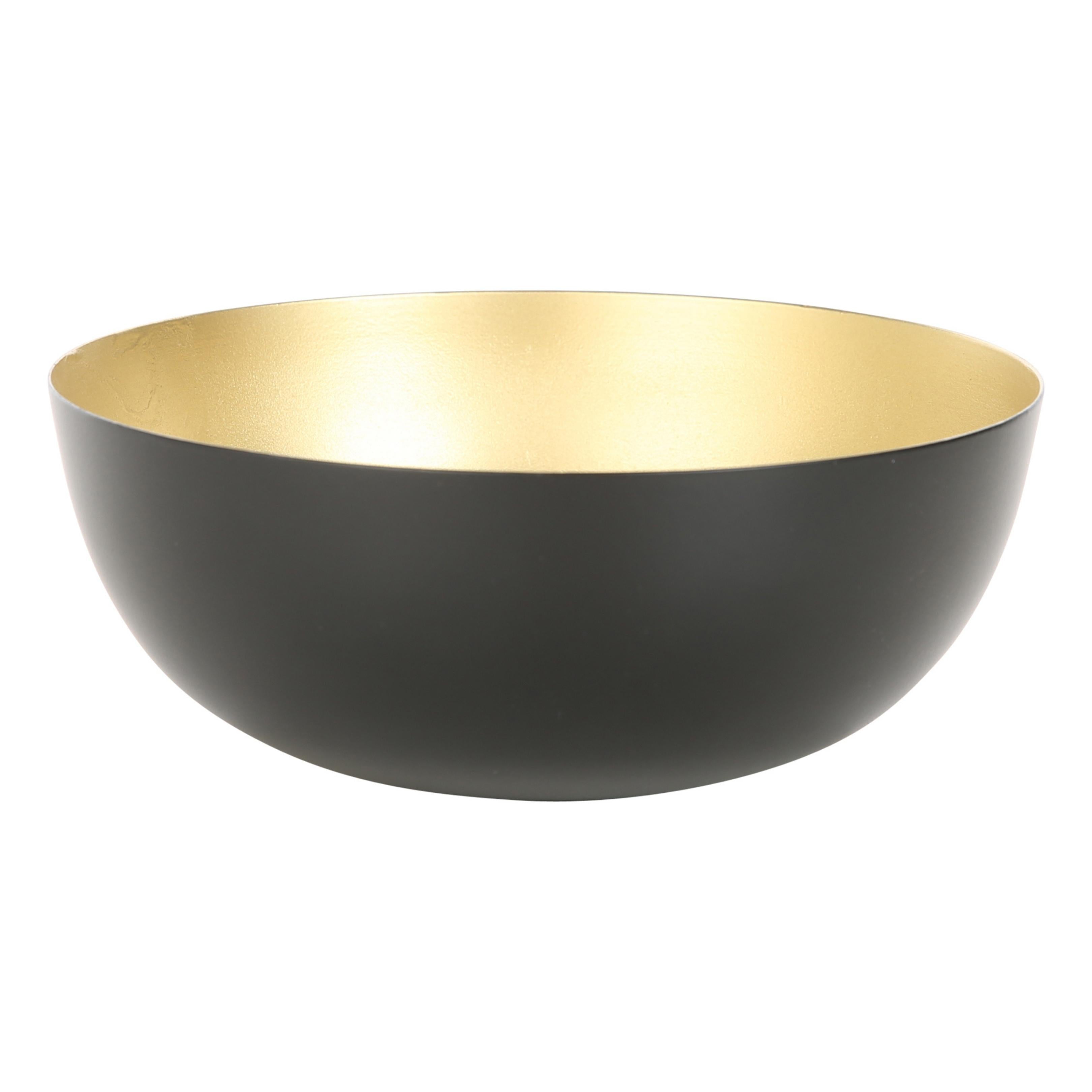 Decorative Bowls Black with Gold Inside - set of 3