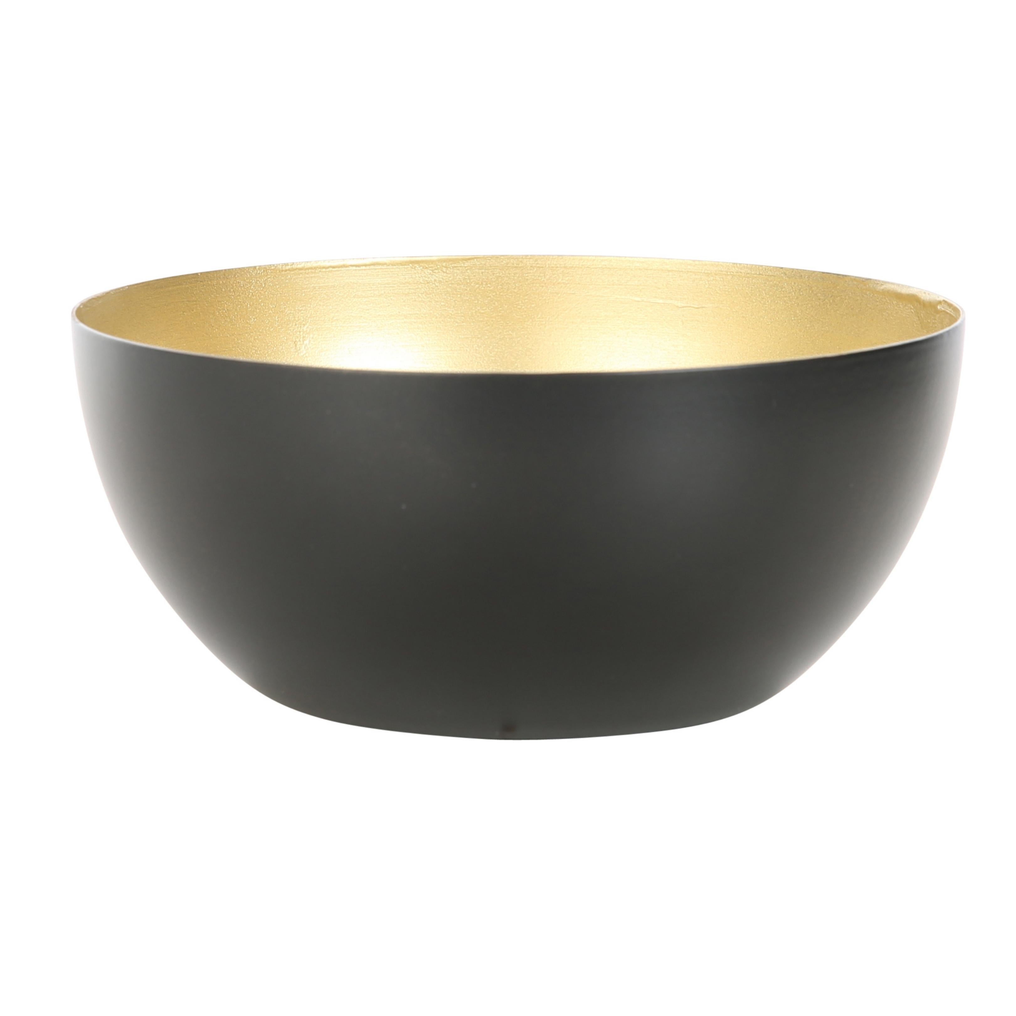 Decorative Bowls Black with Gold Inside - set of 3