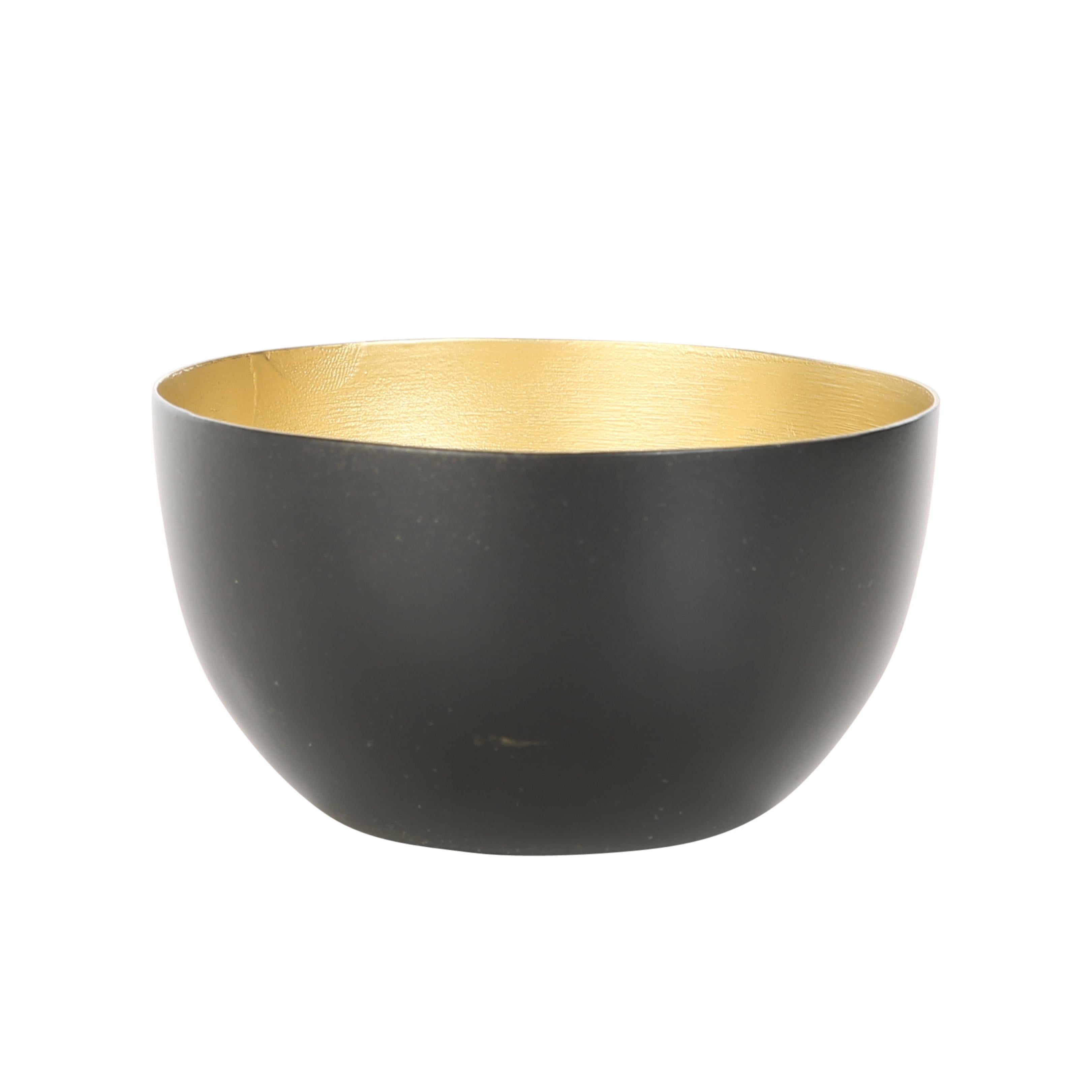 Decorative Bowls Black with Gold Inside - set of 3