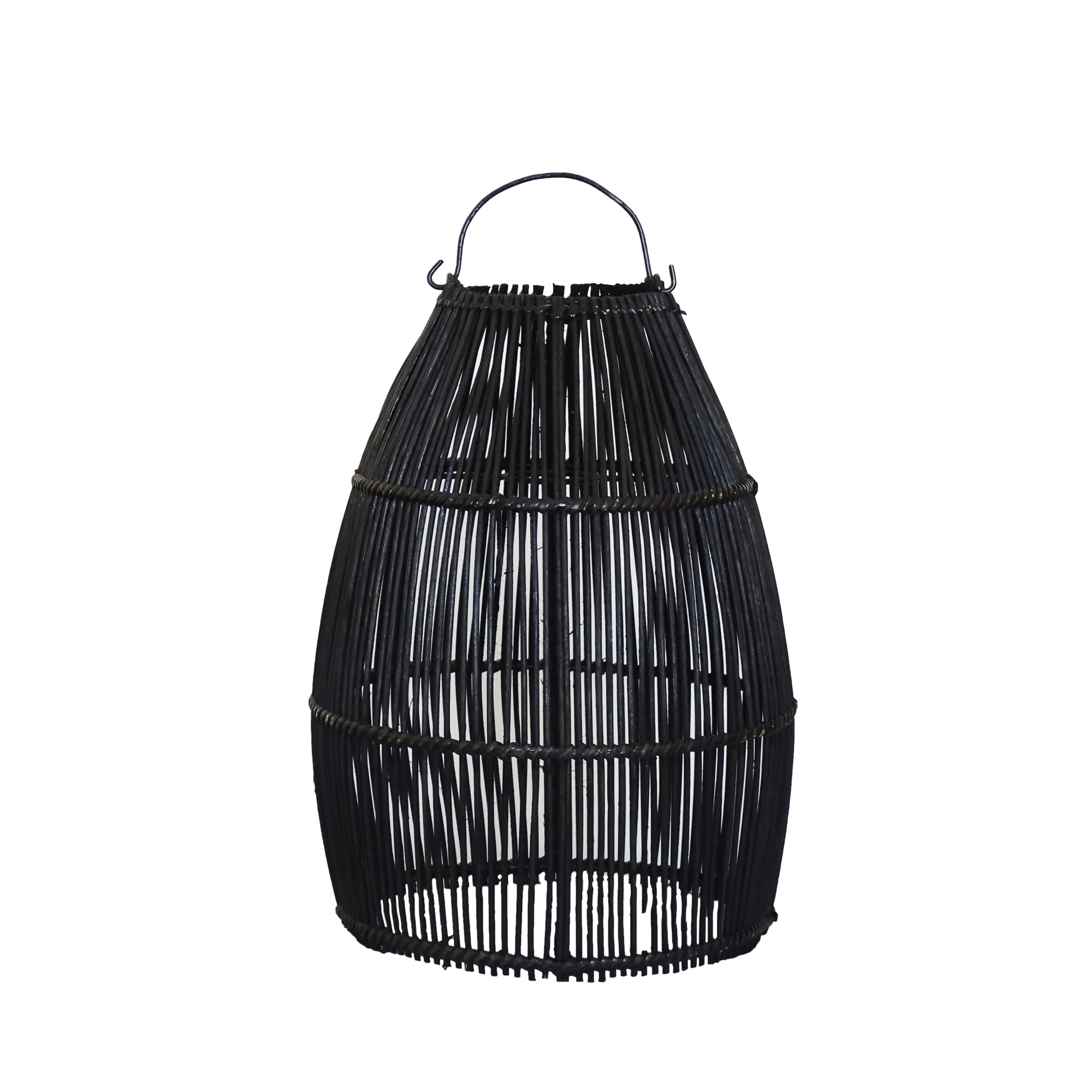 Rattan Lamp Shade Black, Ayana - Size Small