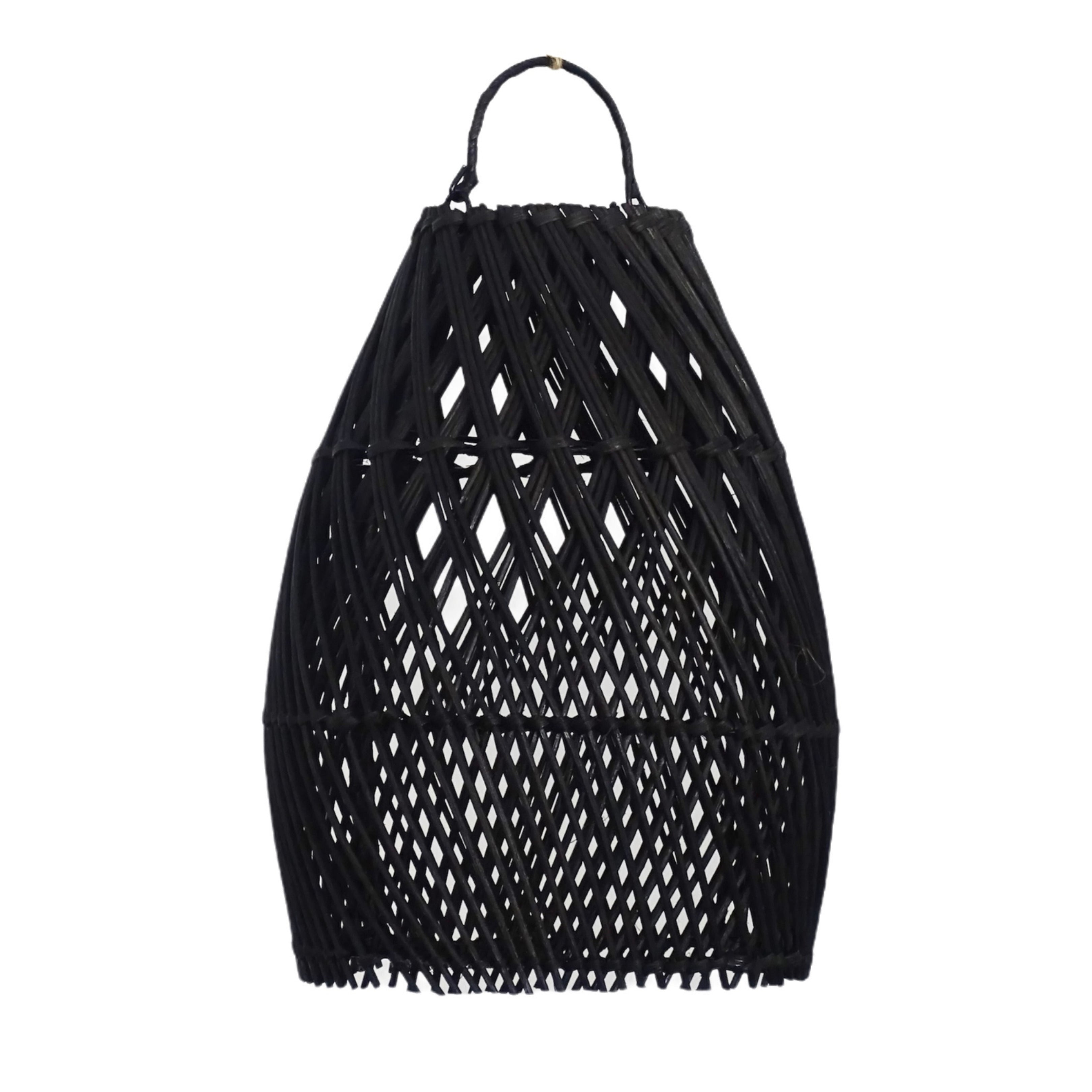 Rattan Lampshade Black Cross, Ayana  - Size Large