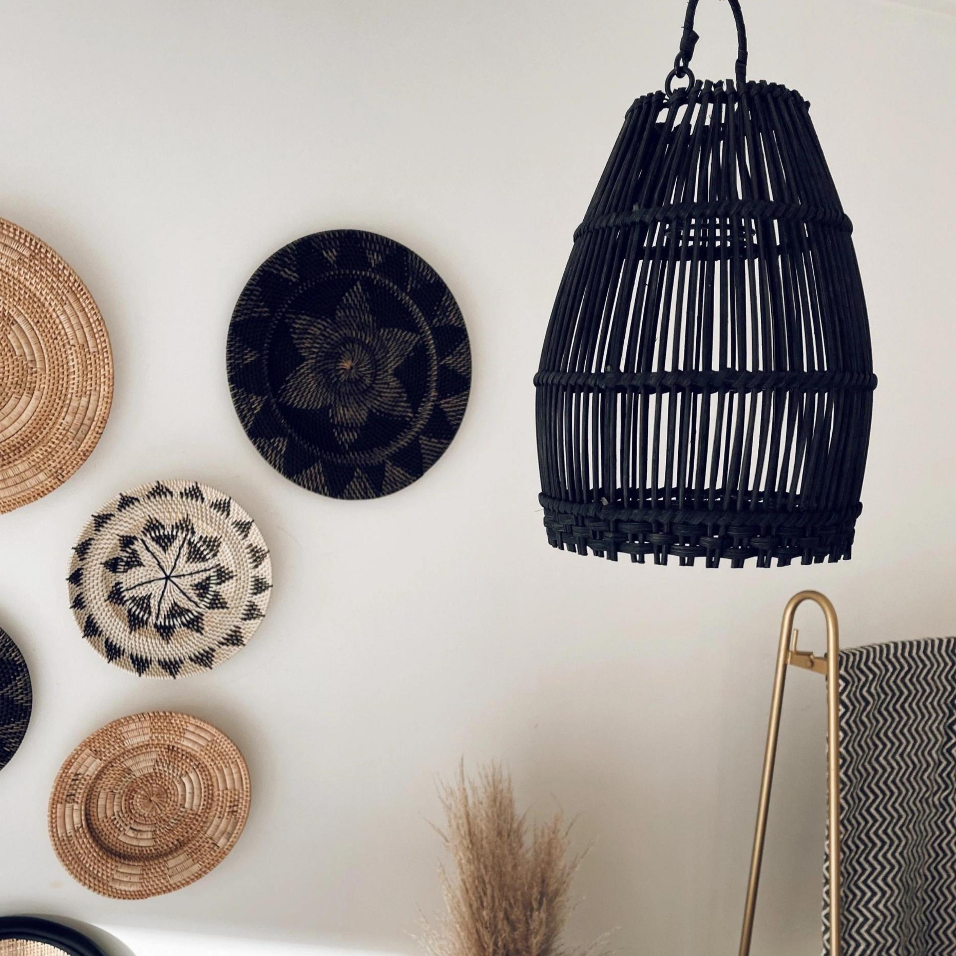 Rattan Lamp Shade Black, Ayana – Size Large