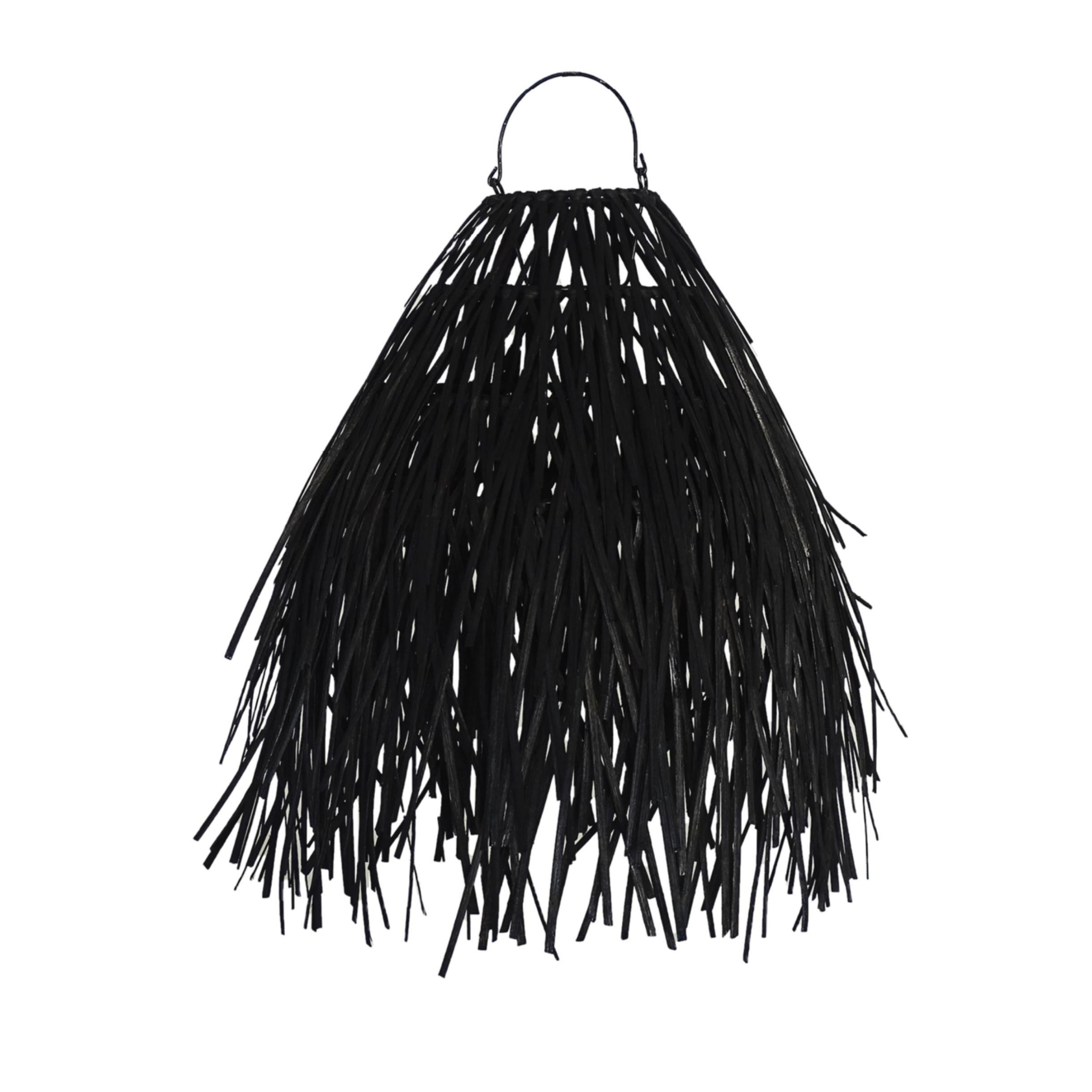 Rattan Lamp Shade, Rusty in Black