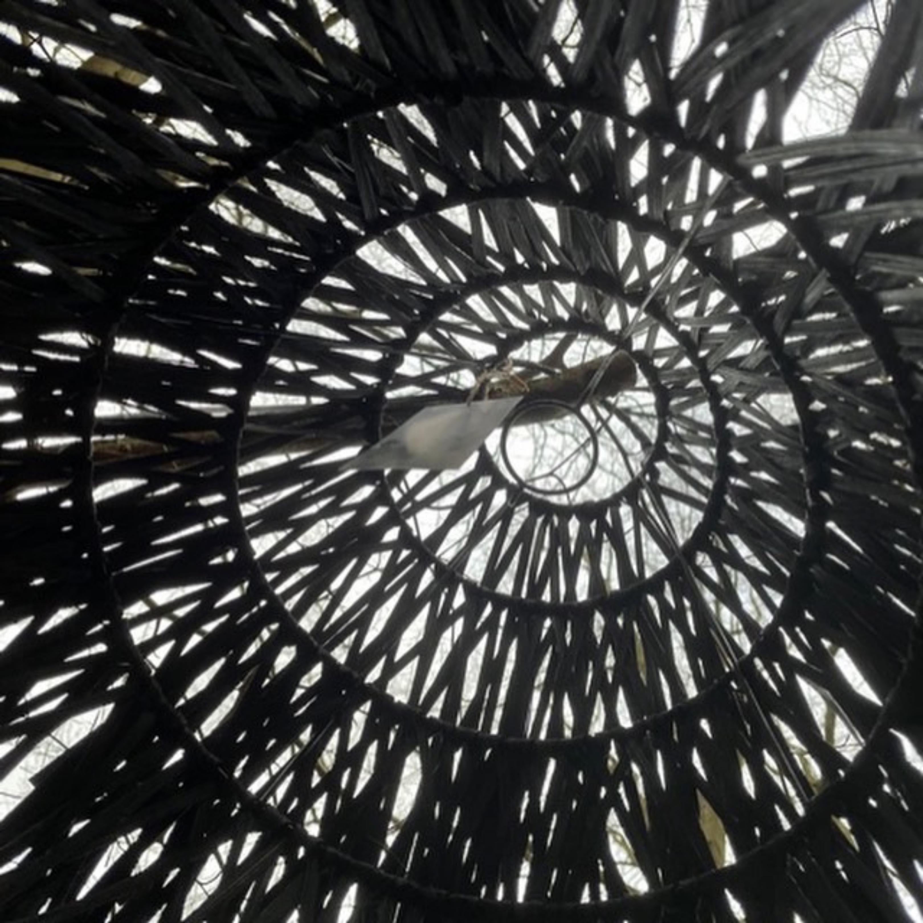 Rattan Lamp Shade, Rusty in Black