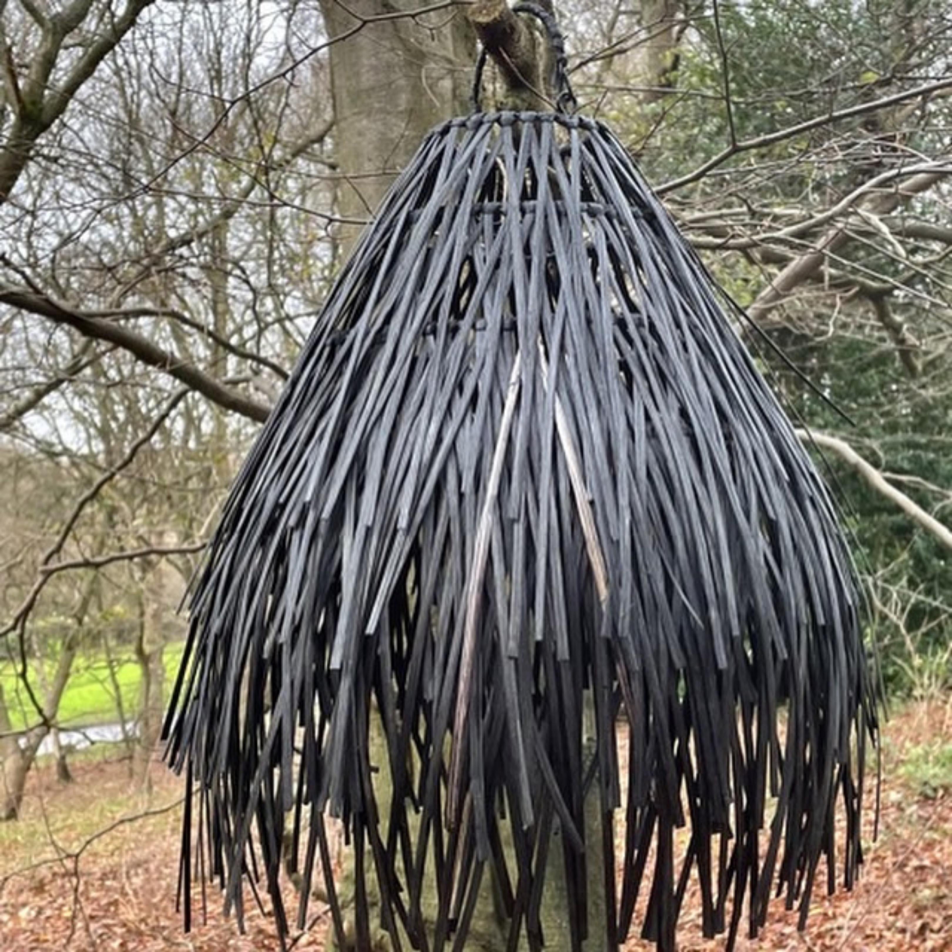 Rattan Lamp Shade, Rusty in Black