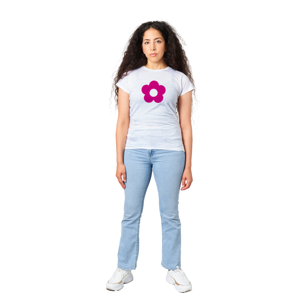 Daisy Print Classic Womens' Crewneck T-shirt