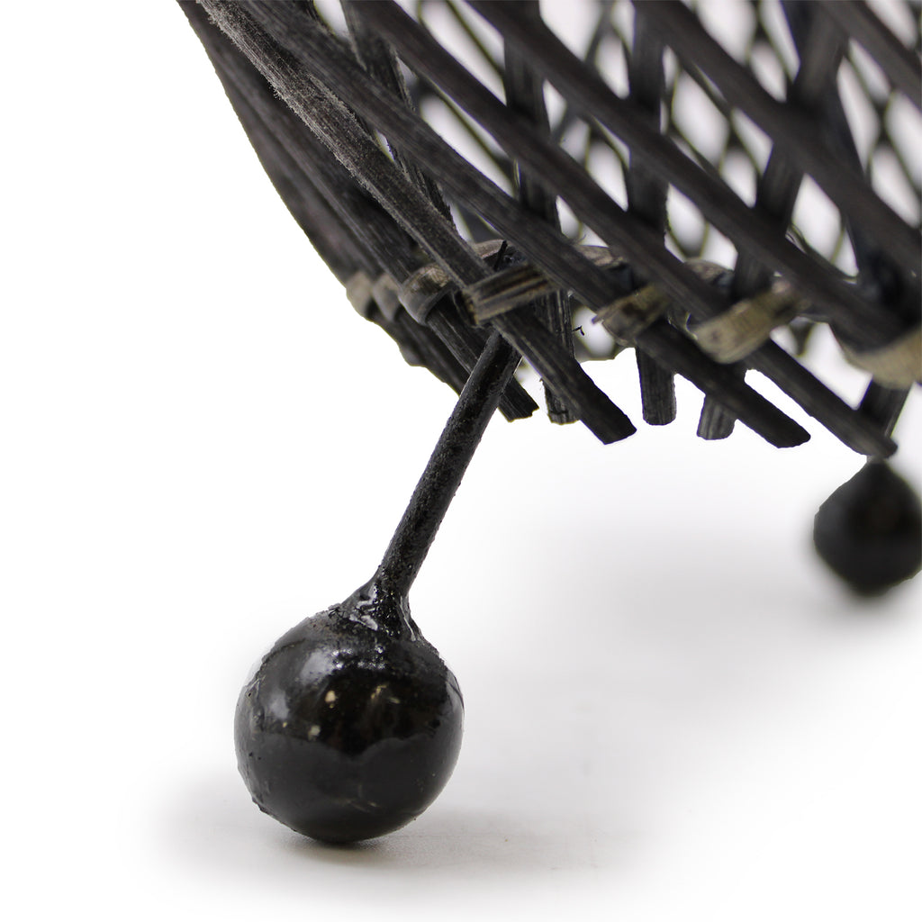 Handwoven Rattan Table Lamps - Black Image 2