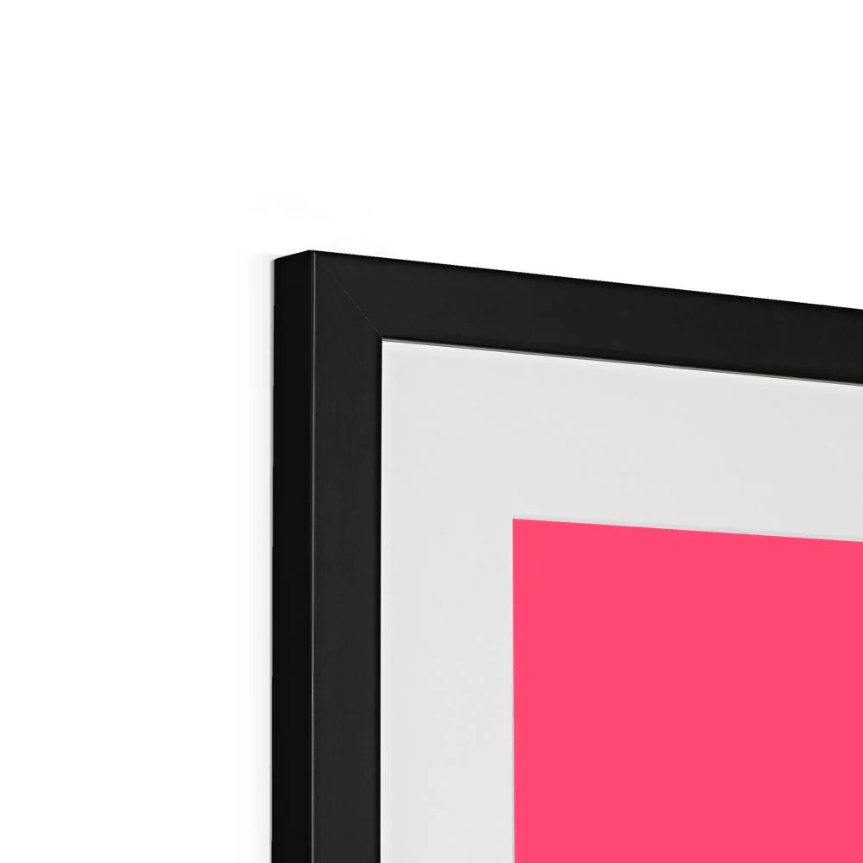Close-up detail of the premium black frame and off-white mount surrounding the Lady Celestine Pompadour artwork, showcasing the professional craftsmanship and elegant finish of this made-to-order framed print.
