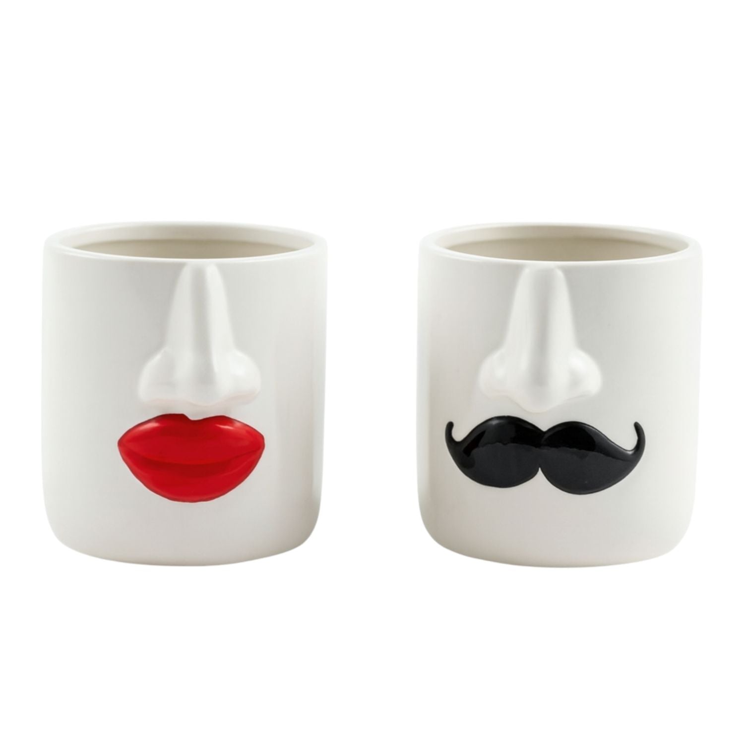 Mr & Mrs White Ceramic Pots – Set of 2