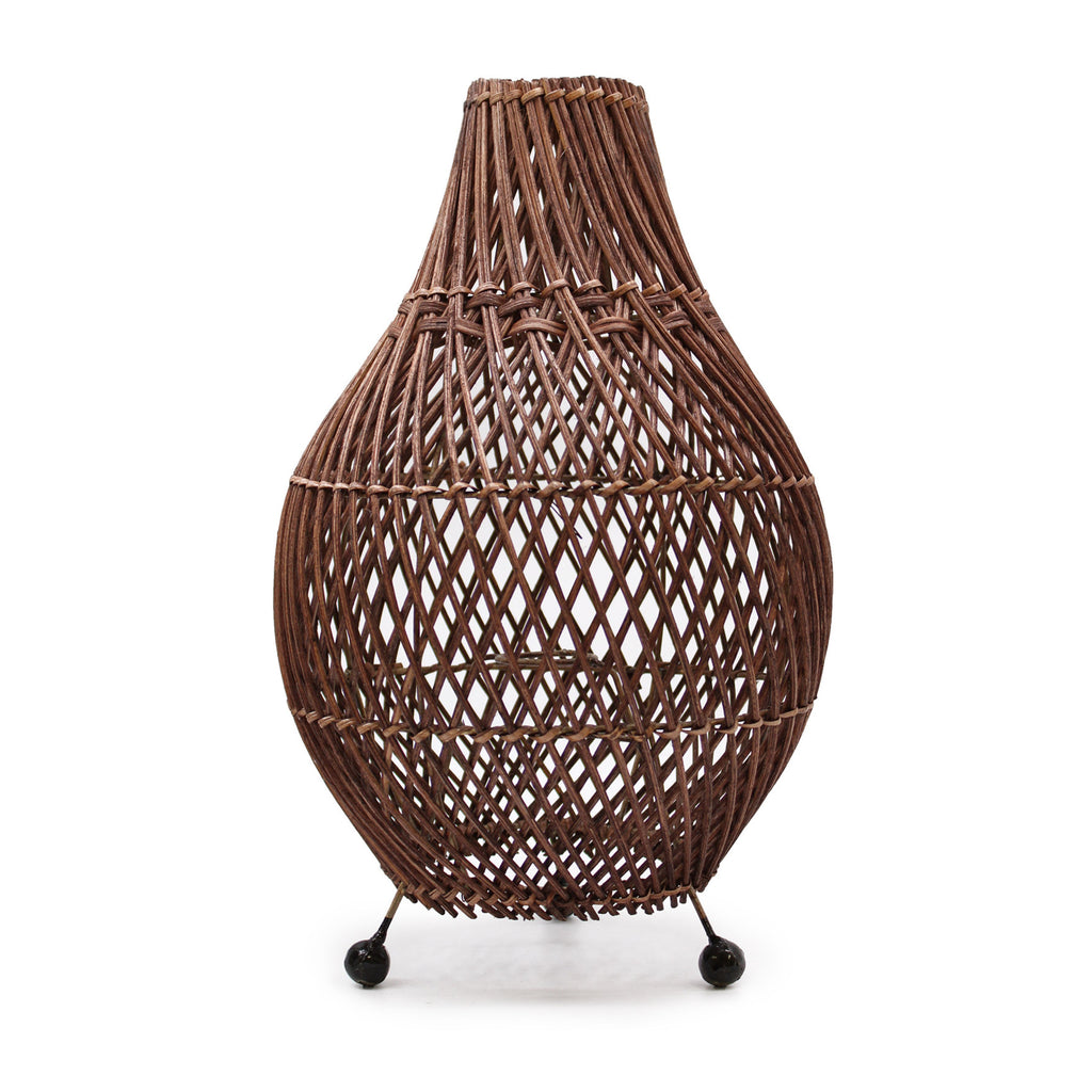 Handwoven Rattan Table Lamps -Dark Brown Image 1