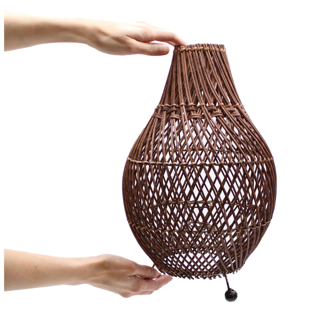 Handwoven Rattan Table Lamps -Dark Brown Image 5