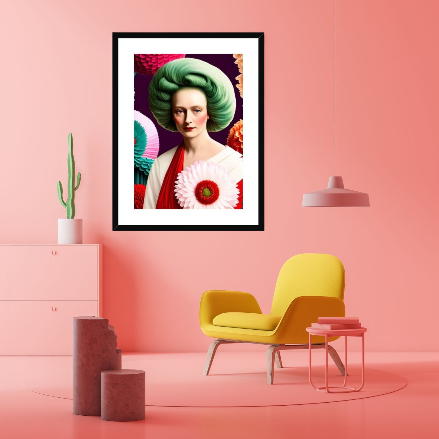 Lady with Green Hair - Framed & Mounted