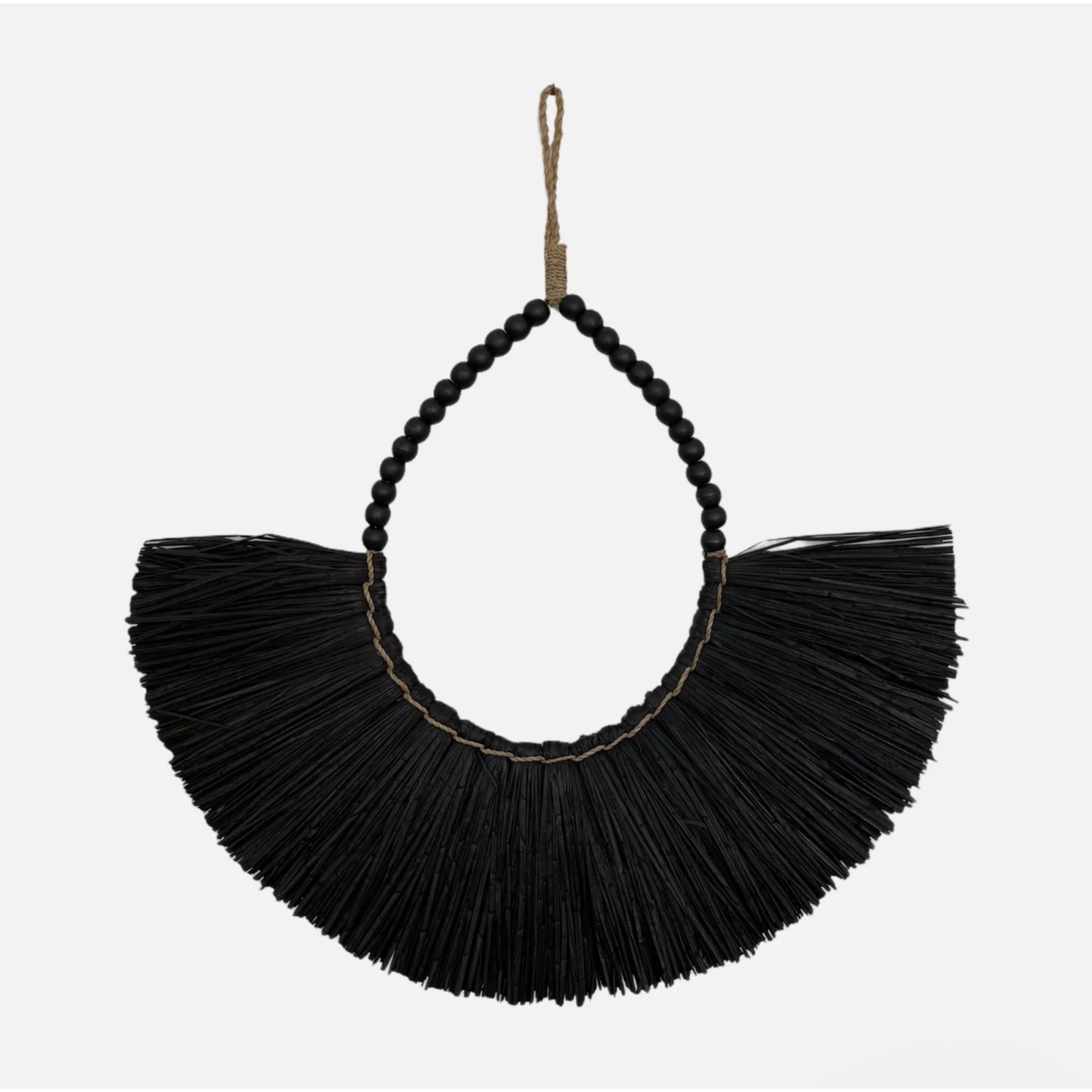 Jingga Allang Black with Beads – Boho Wall Decoration