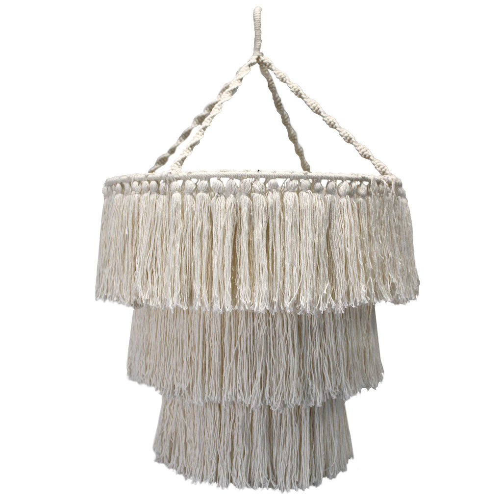 Boho Luxe Macramé Chandelier - Natural Image 2