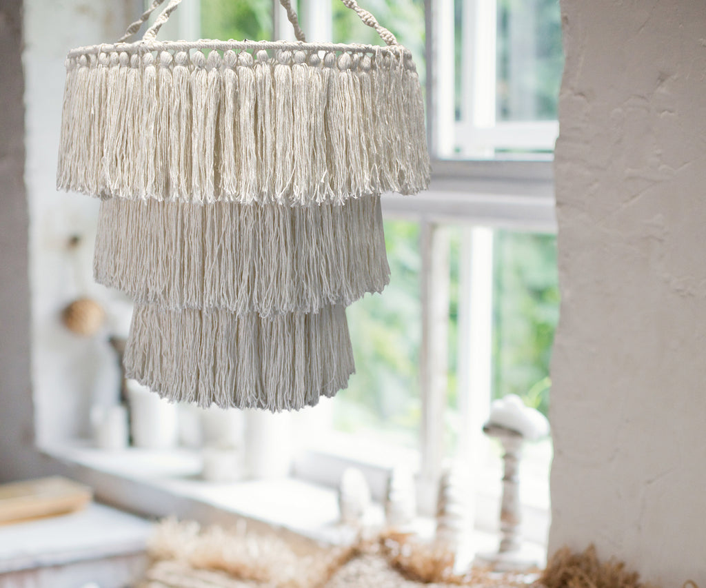 Boho Luxe Macramé Chandelier - Natural Image 1