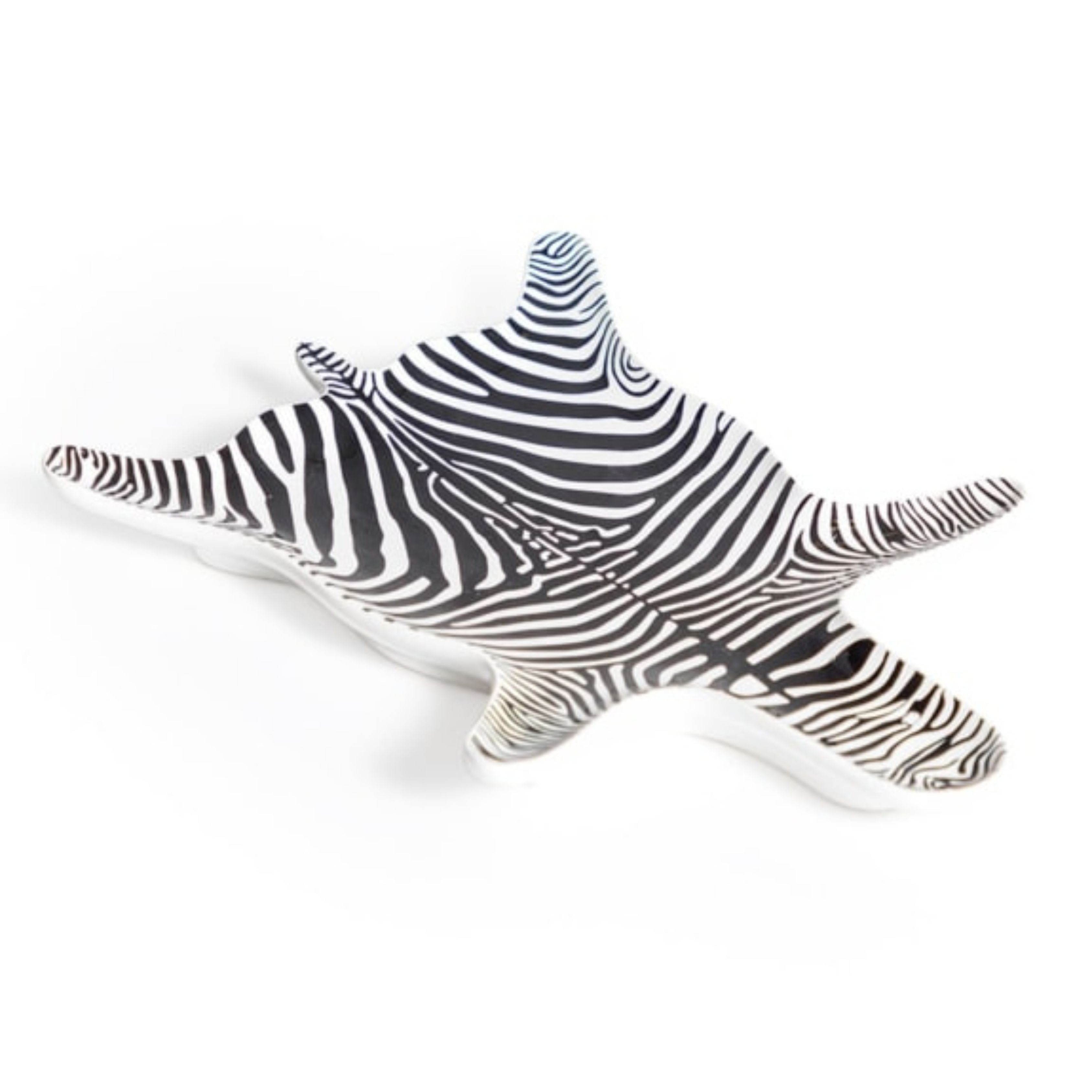 zebra print ceramic trinket dish black and white animal print decorative plate jewellery holder