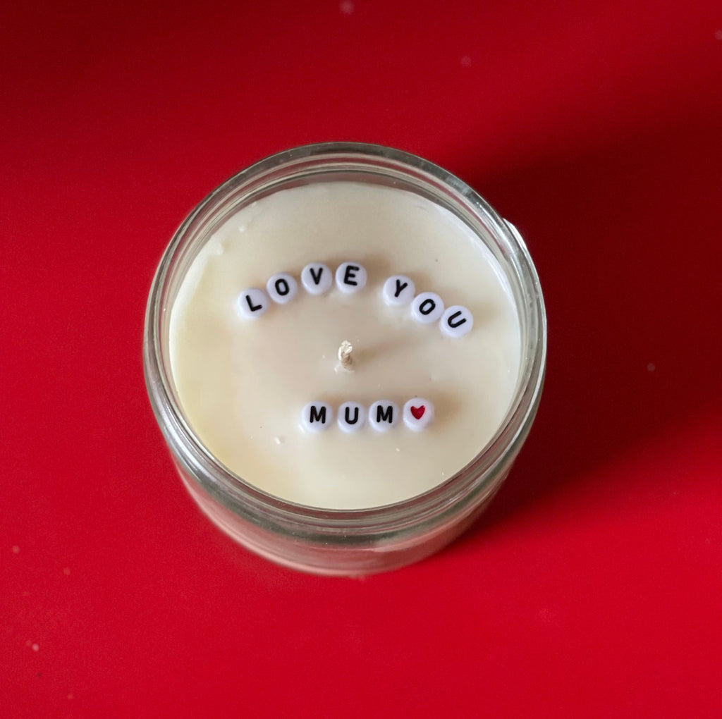 Hidden Message Vegan Soy Candle, "Love You Mum" - Orange Blossom