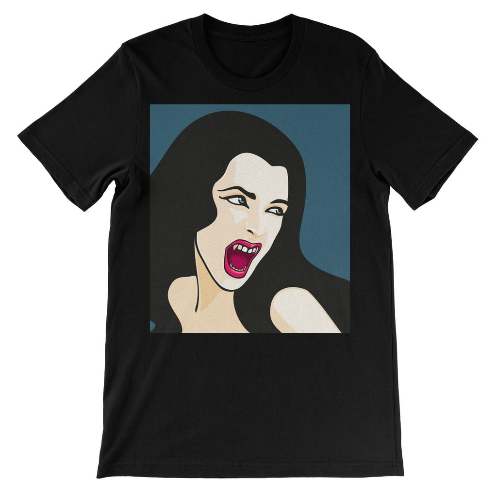 Happy Halloween Vampire Lover Print Black Unisex Short Sleeve T-Shirt