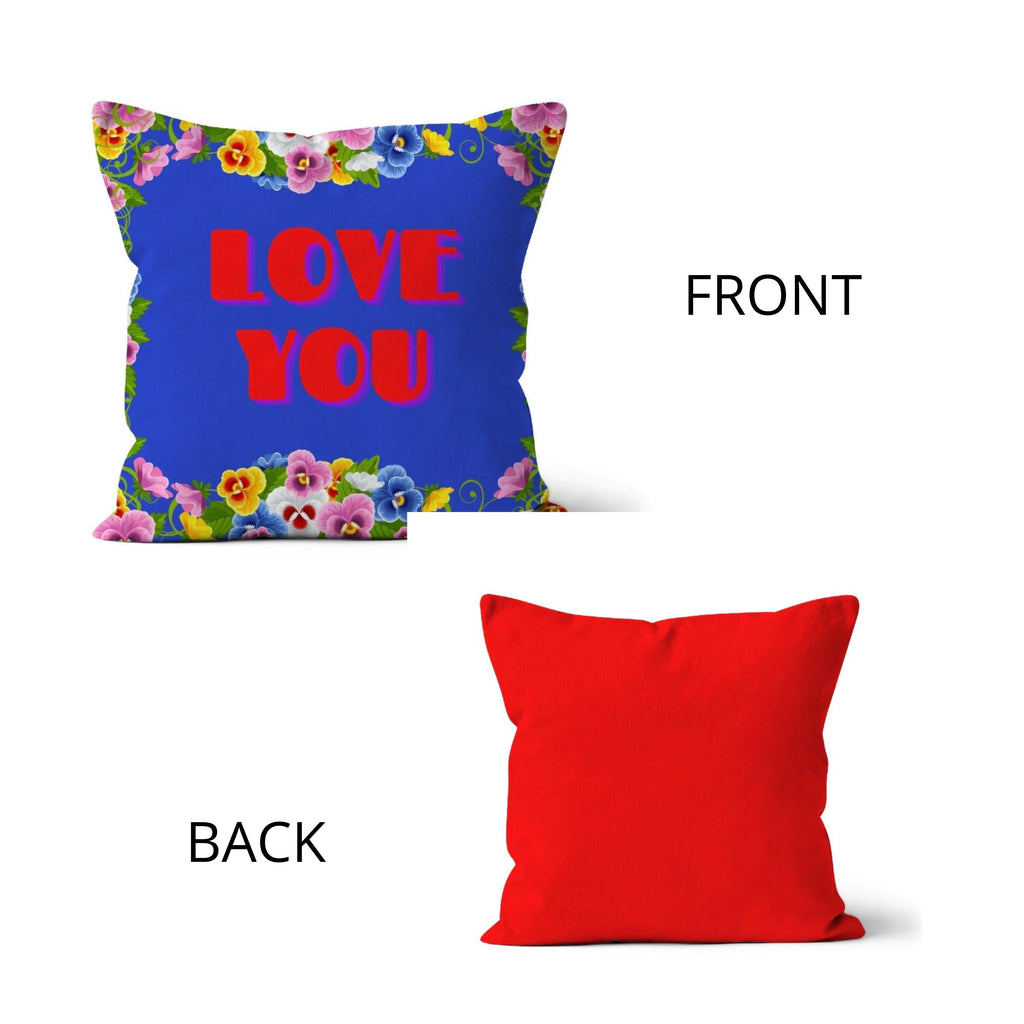 Personalised Love Cushion Print on Both Sides, Cushion Cover with Inner