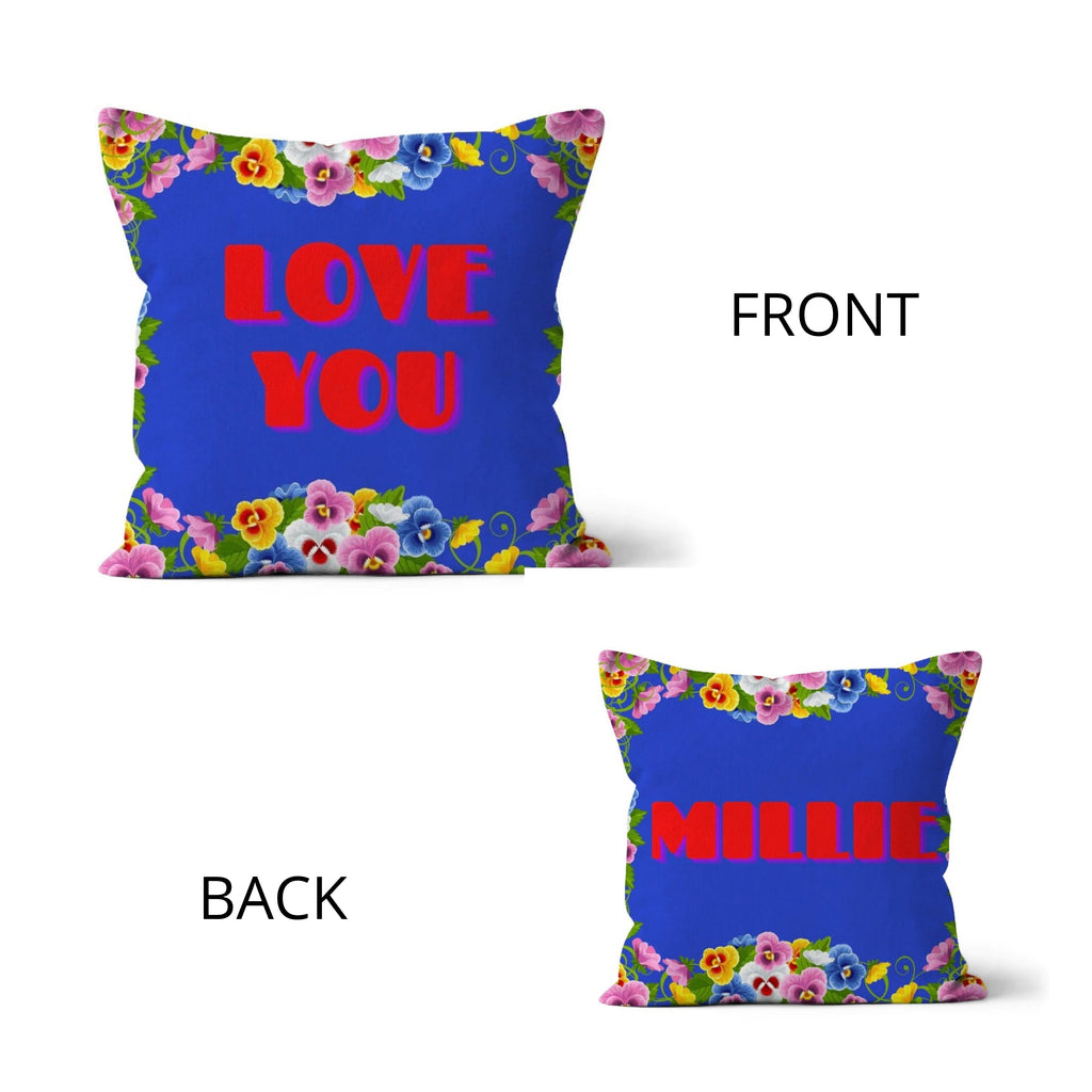 Personalised Love Cushion Print on Both Sides, Cushion Cover with Inner