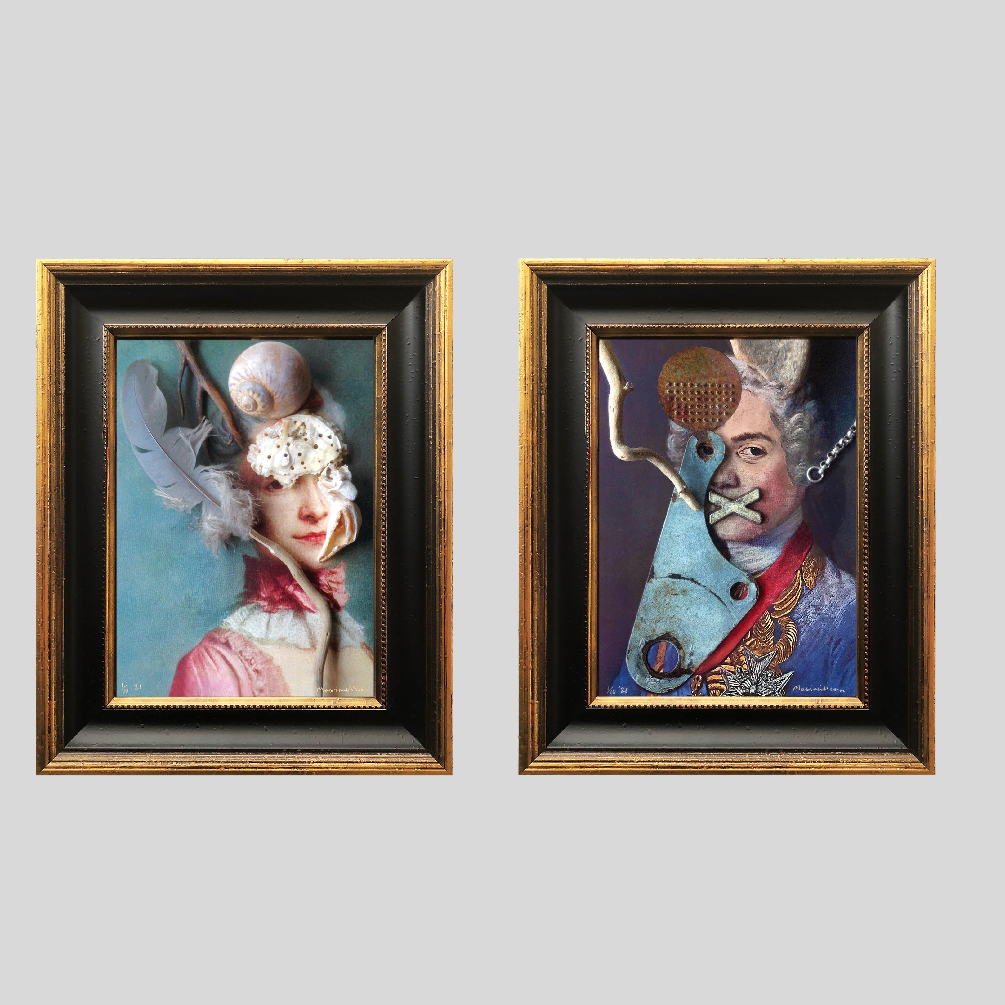 Limited Edition Pair of Prints Entitled Queen & King