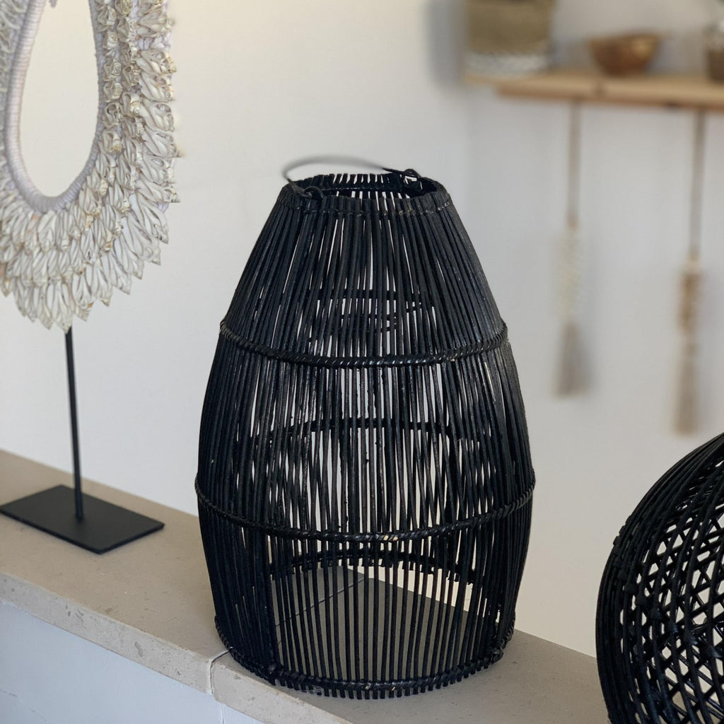 Rattan Lamp Shade Black , Ayana – Size Large