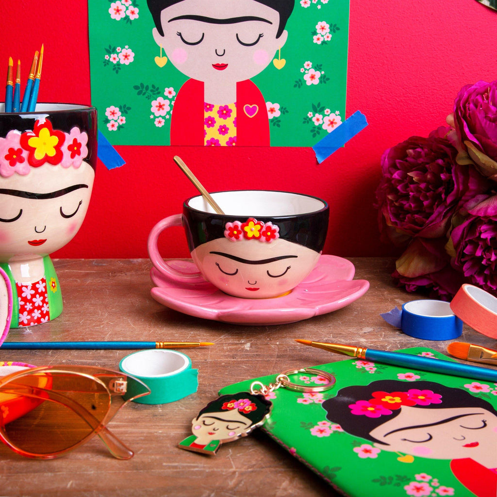 Frida Cup And Flower Saucer Set - Lizzie Onion's Emporium