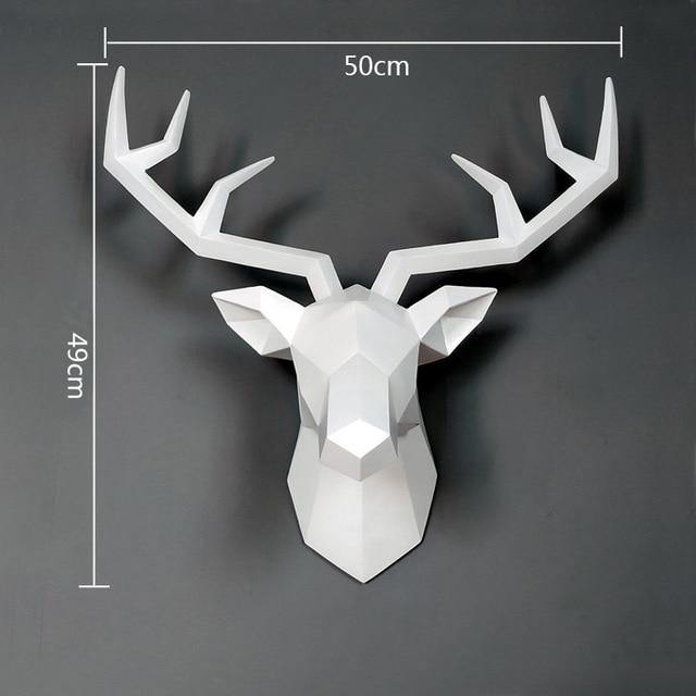 3D Abstract Deer Head Statue Decor - Lizzie Onion's Emporium