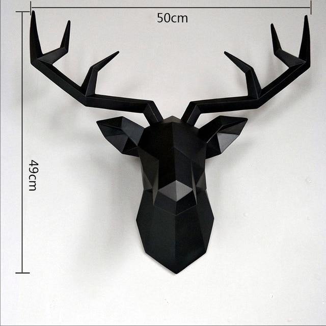 3D Abstract Deer Head Statue Decor - Lizzie Onion's Emporium