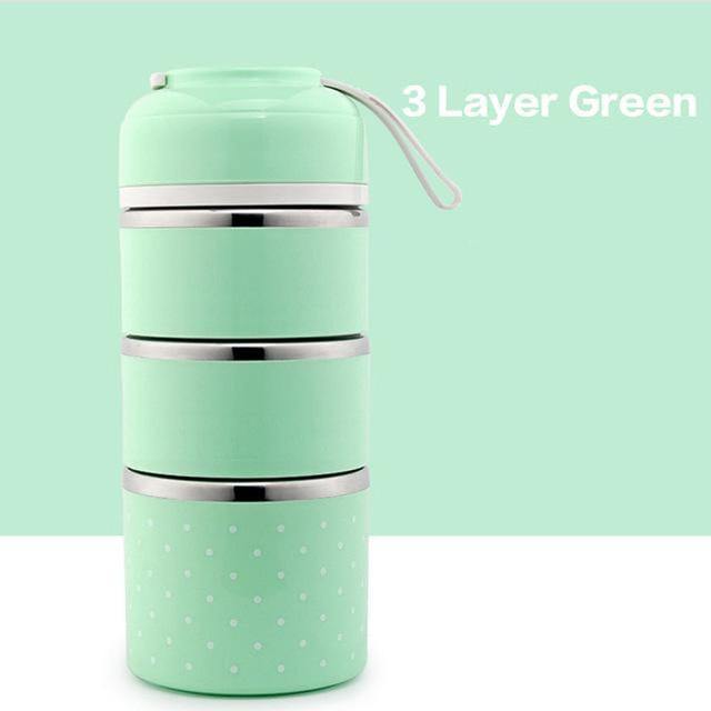 Japanese Leak-Proof Lunch Bos - 3 Layer Green